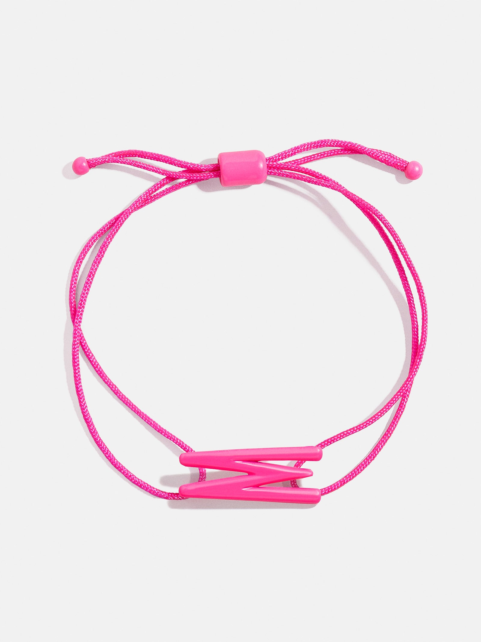 Premium East West Initial Cord Bracelet - Vibrant Hot Pink