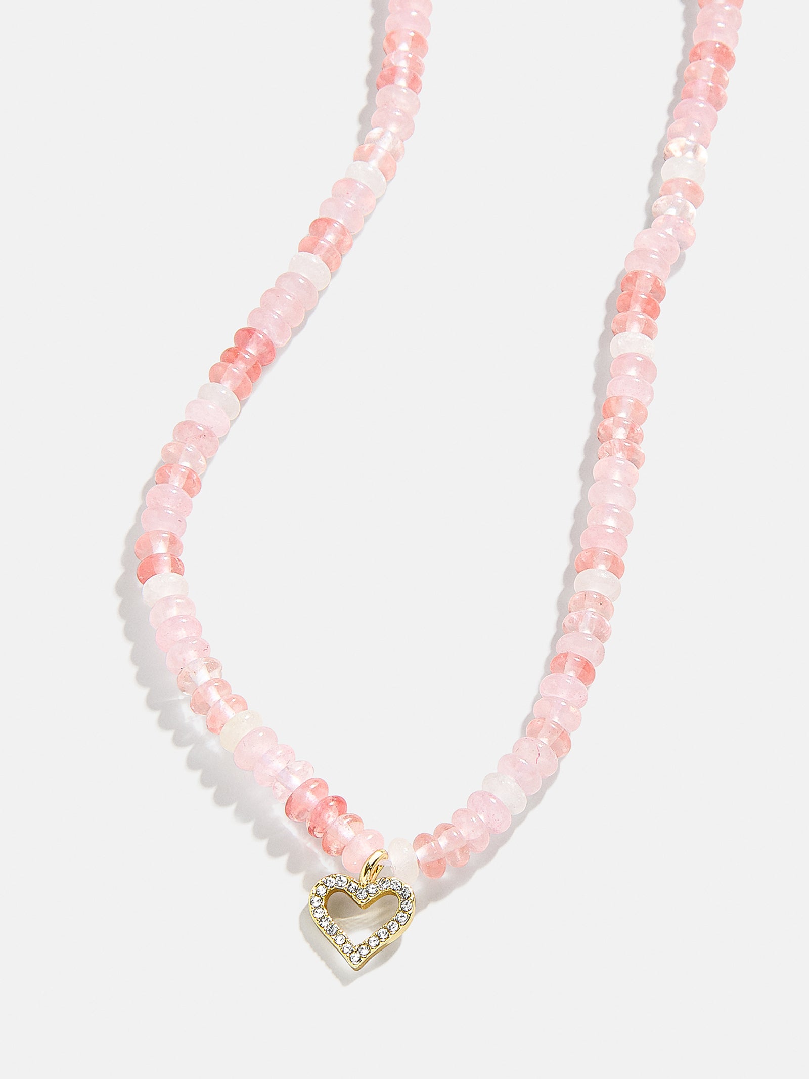 Premium High Energy Rose Quartz Heart Necklace