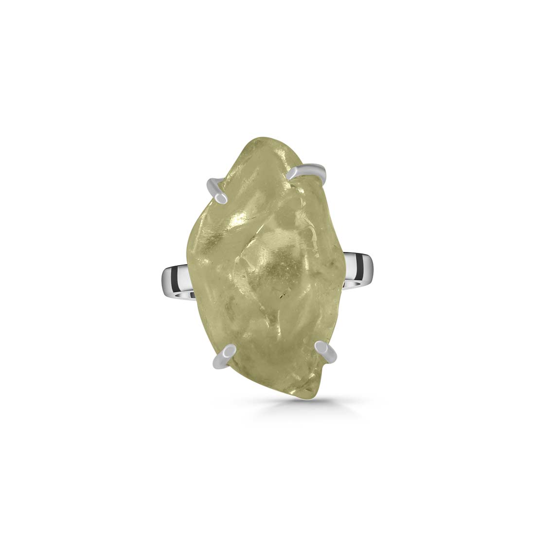 Premium Libyan Desert Glass Statement Ring - LDG-R-41