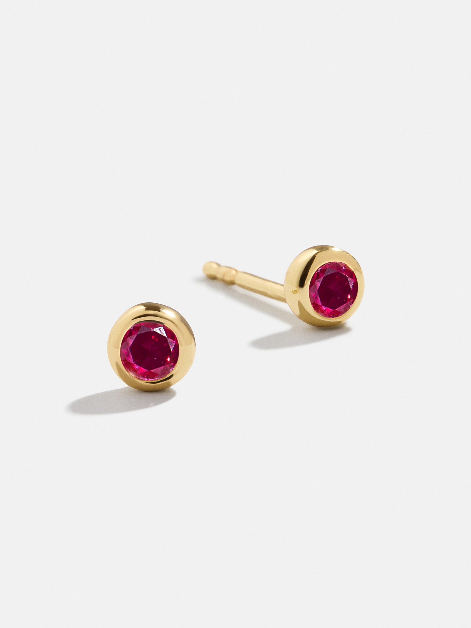 Premium 18K Gold Ruby Birthstone Stud Earrings - Ultimate Personalization