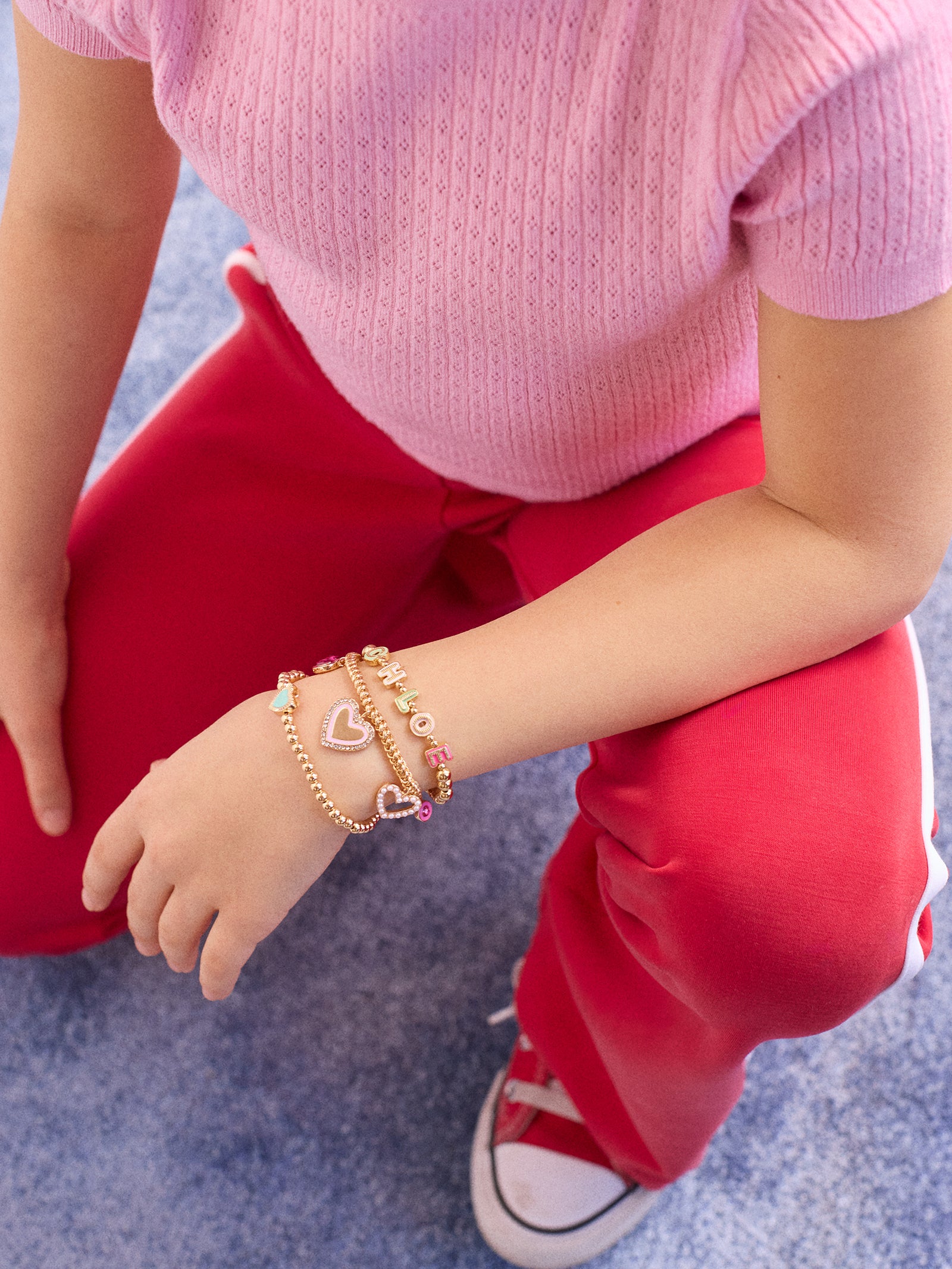 Premium Heart To Resist Kids' Charm Bracelet - Sparkling Heart Design