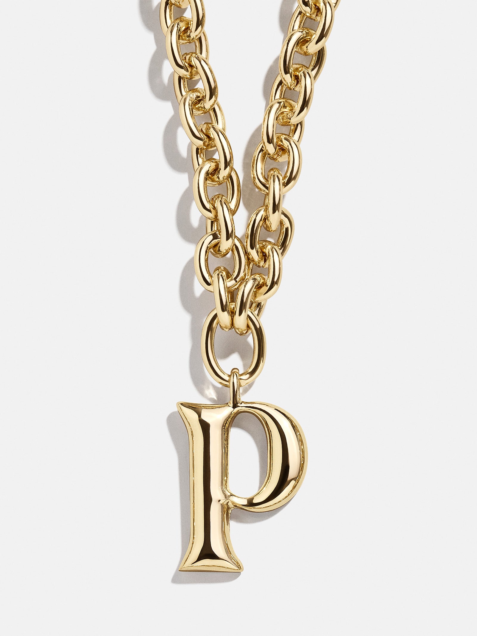 Premium Chunky Charm Initial Necklace - Gold