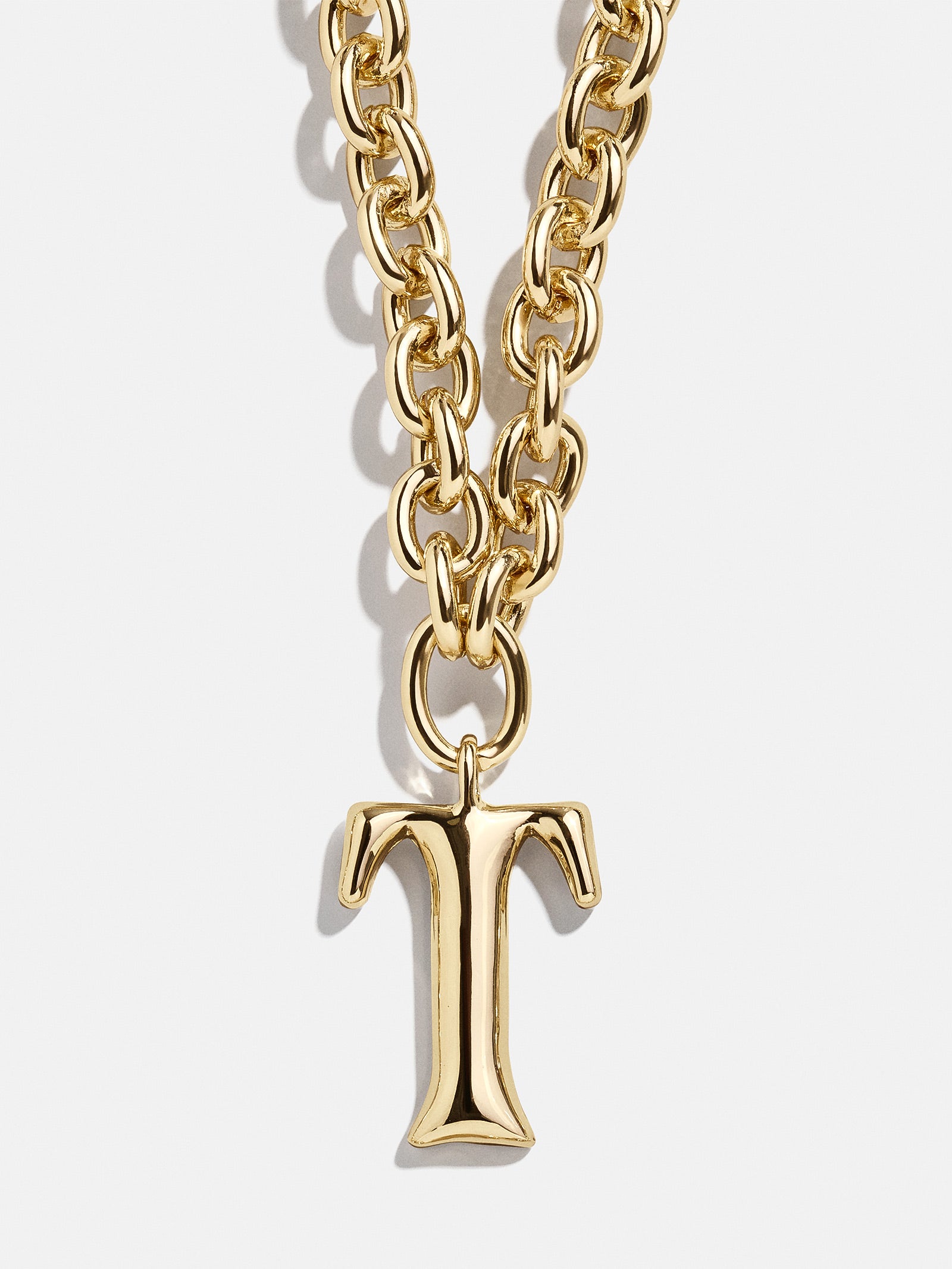 Premium Chunky Charm Initial Necklace - Gold