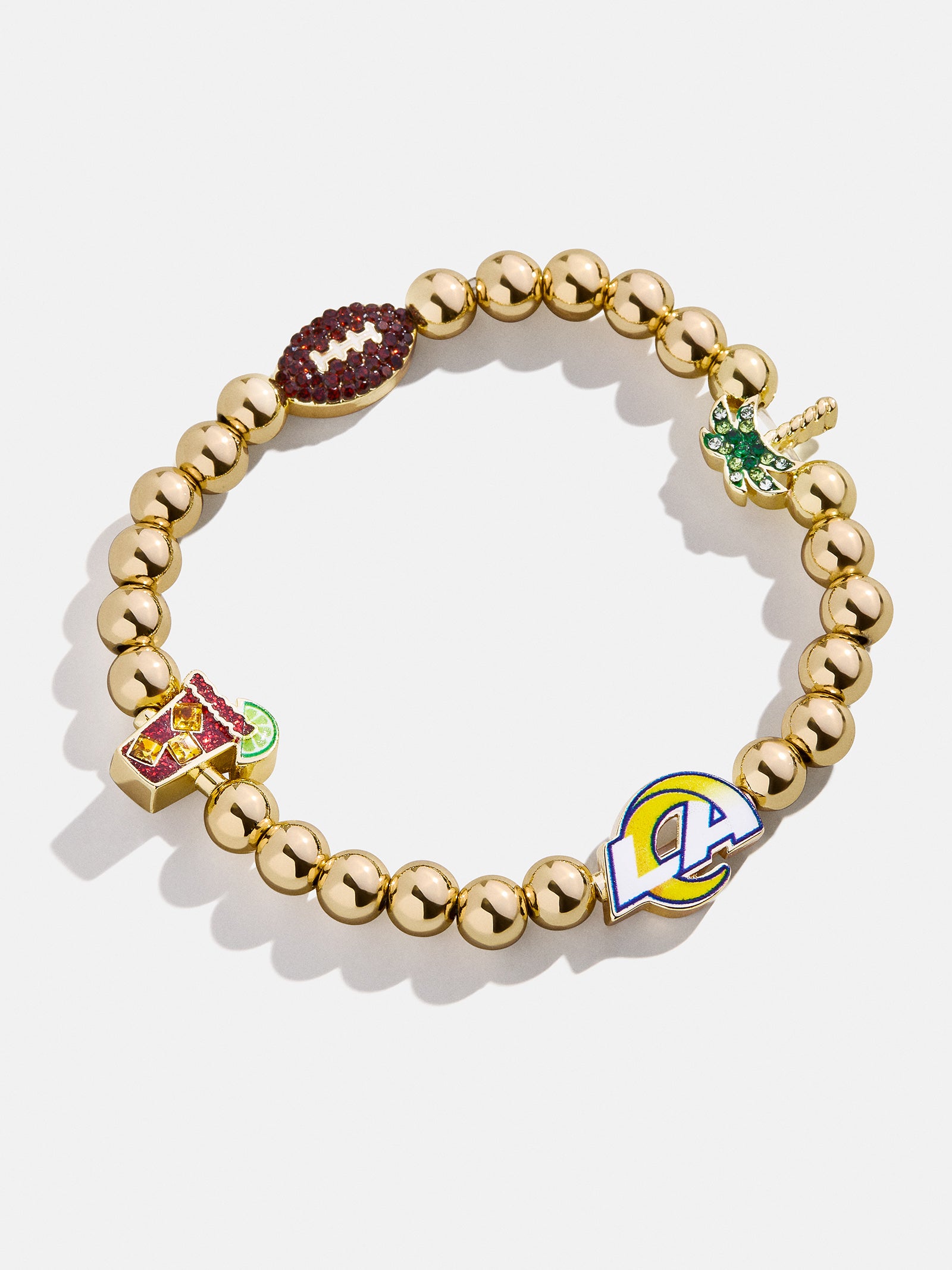 Premium Los Angeles Rams NFL Charm Bracelet - Officially Licensed Team Accessory