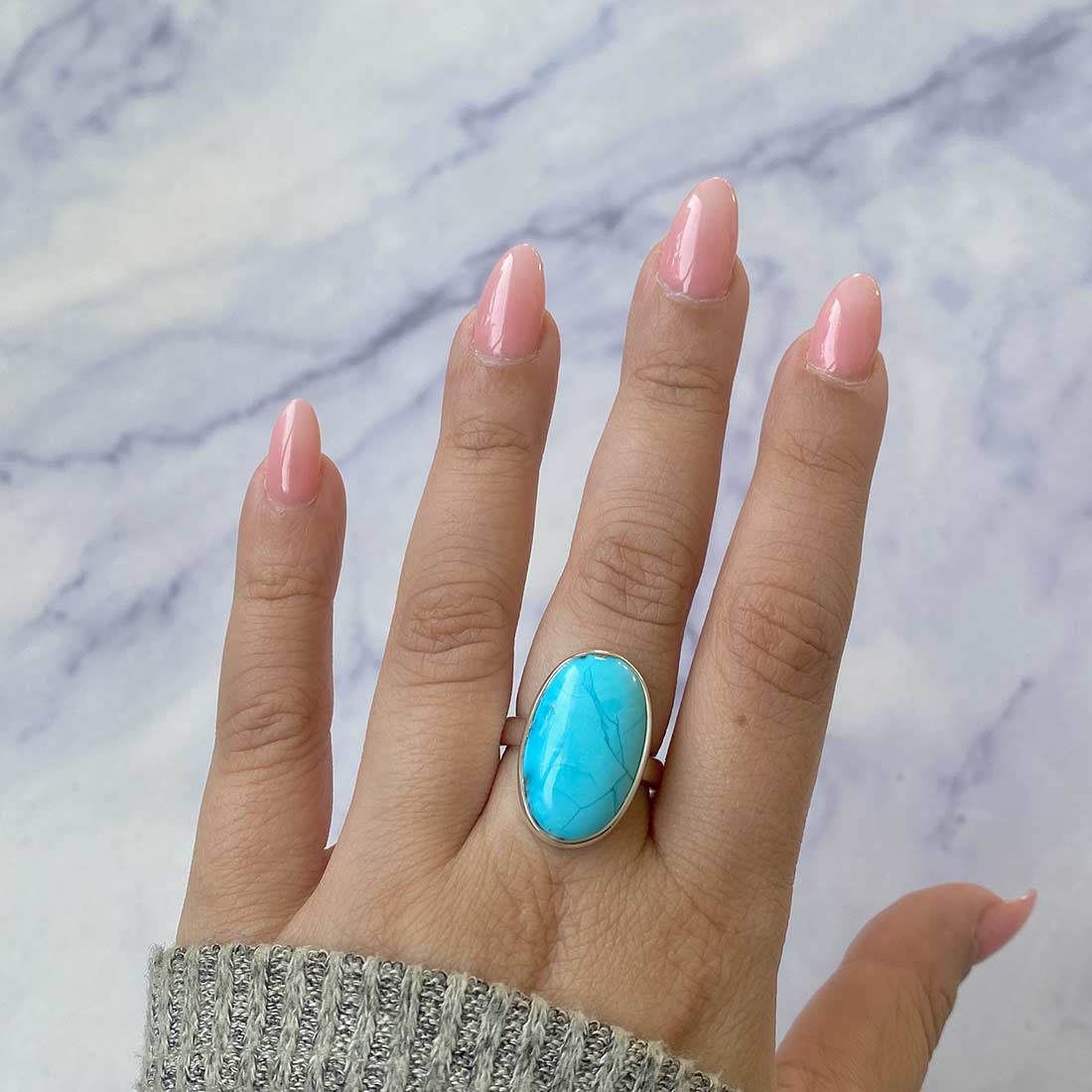 Premium Turquoise Adjustable Ring - TRQ-R-197 | Sagacia Jewelry