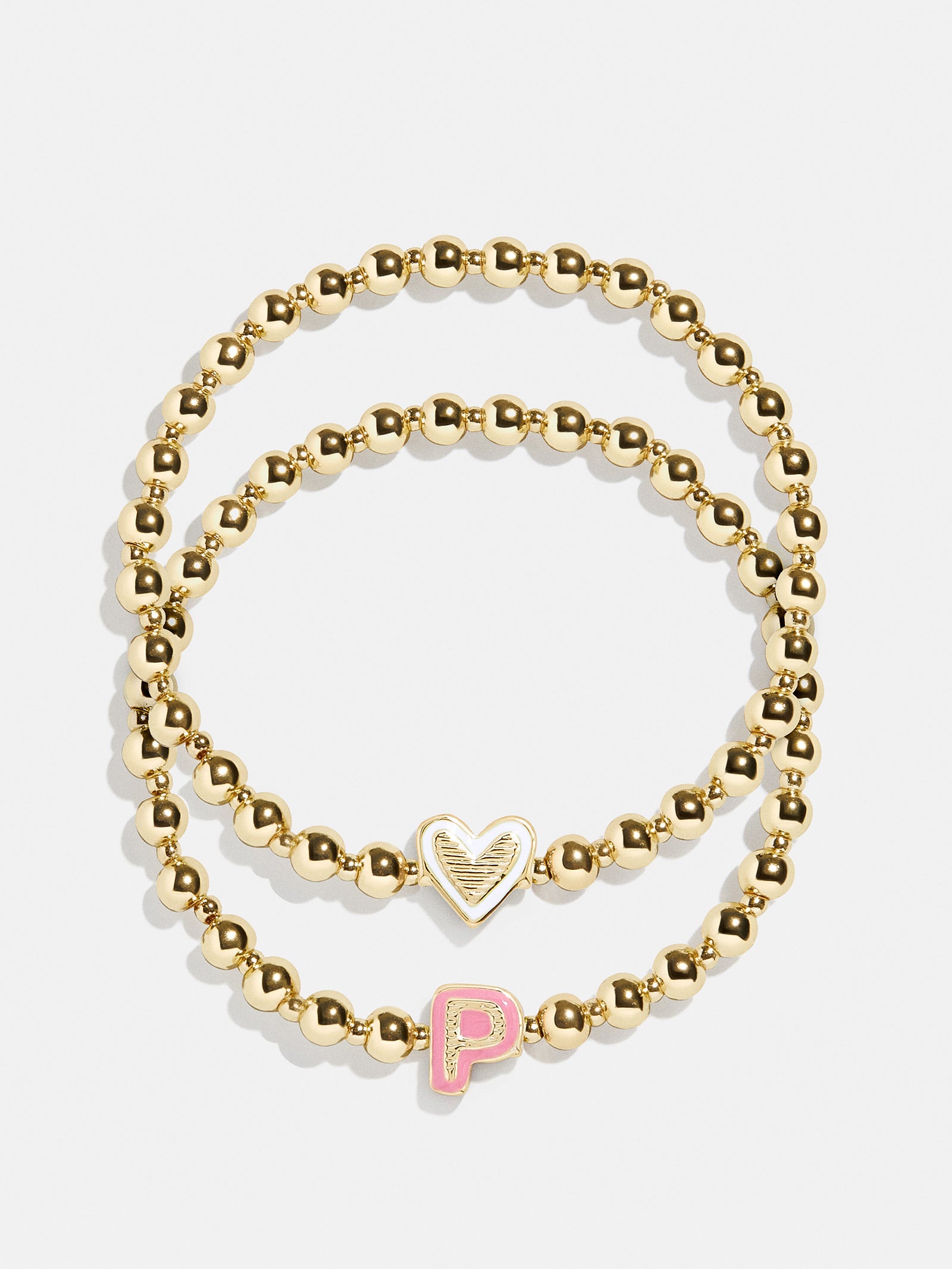 Premium Initial & Heart Kids' Pisa Bracelet Set - Gold | Ultimate Gift for Little Ones