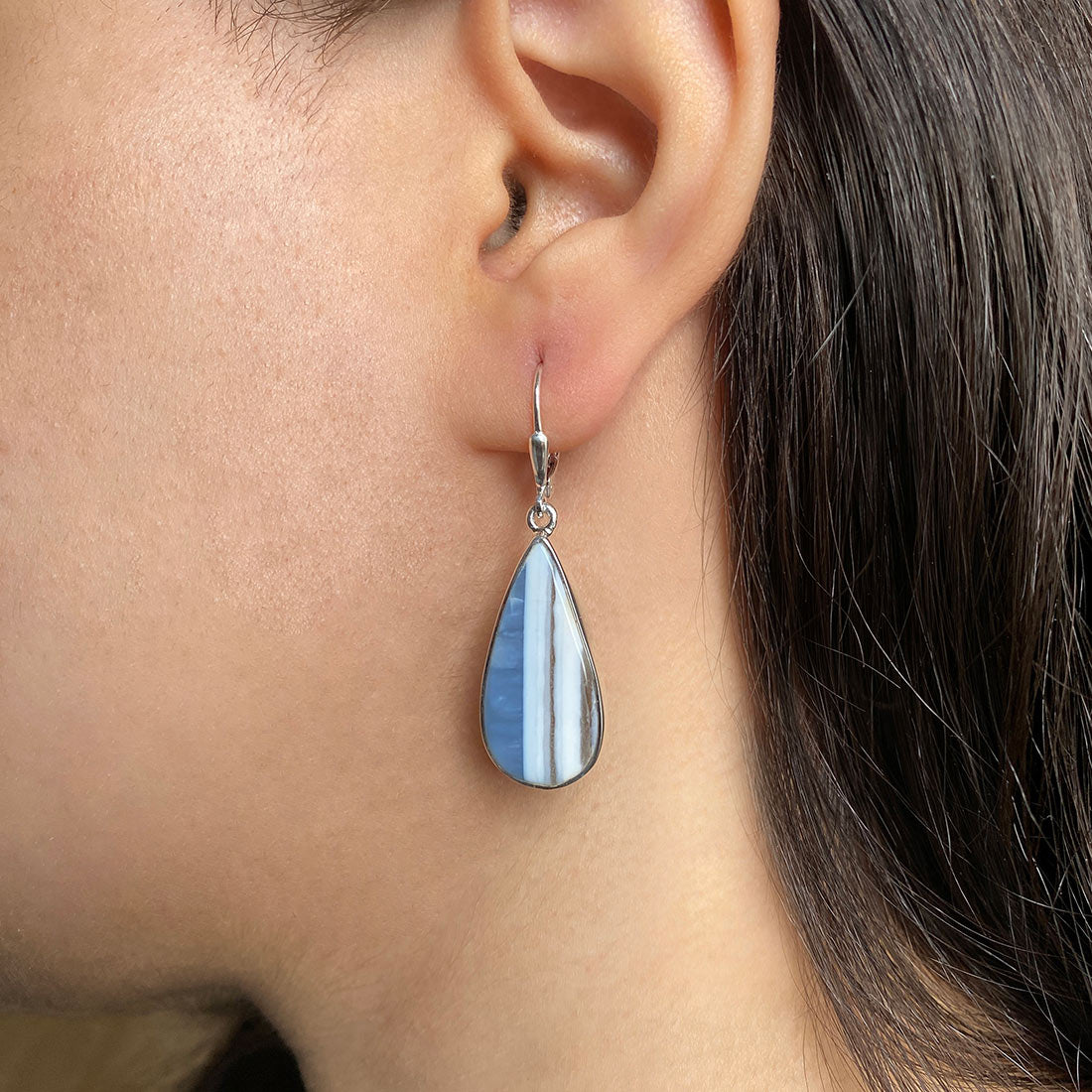 Premium Blue Opal Statement Earrings - Elegant Sagacia Jewelry