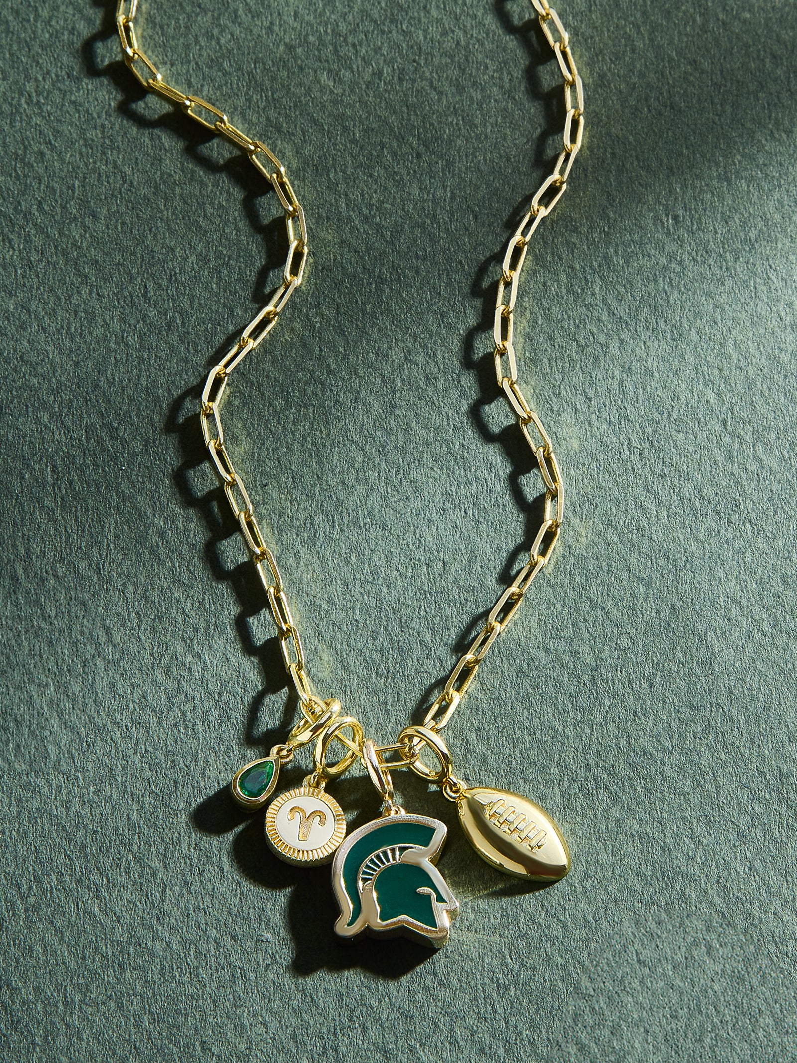 Premium Michigan State University Cluster Charm Necklace