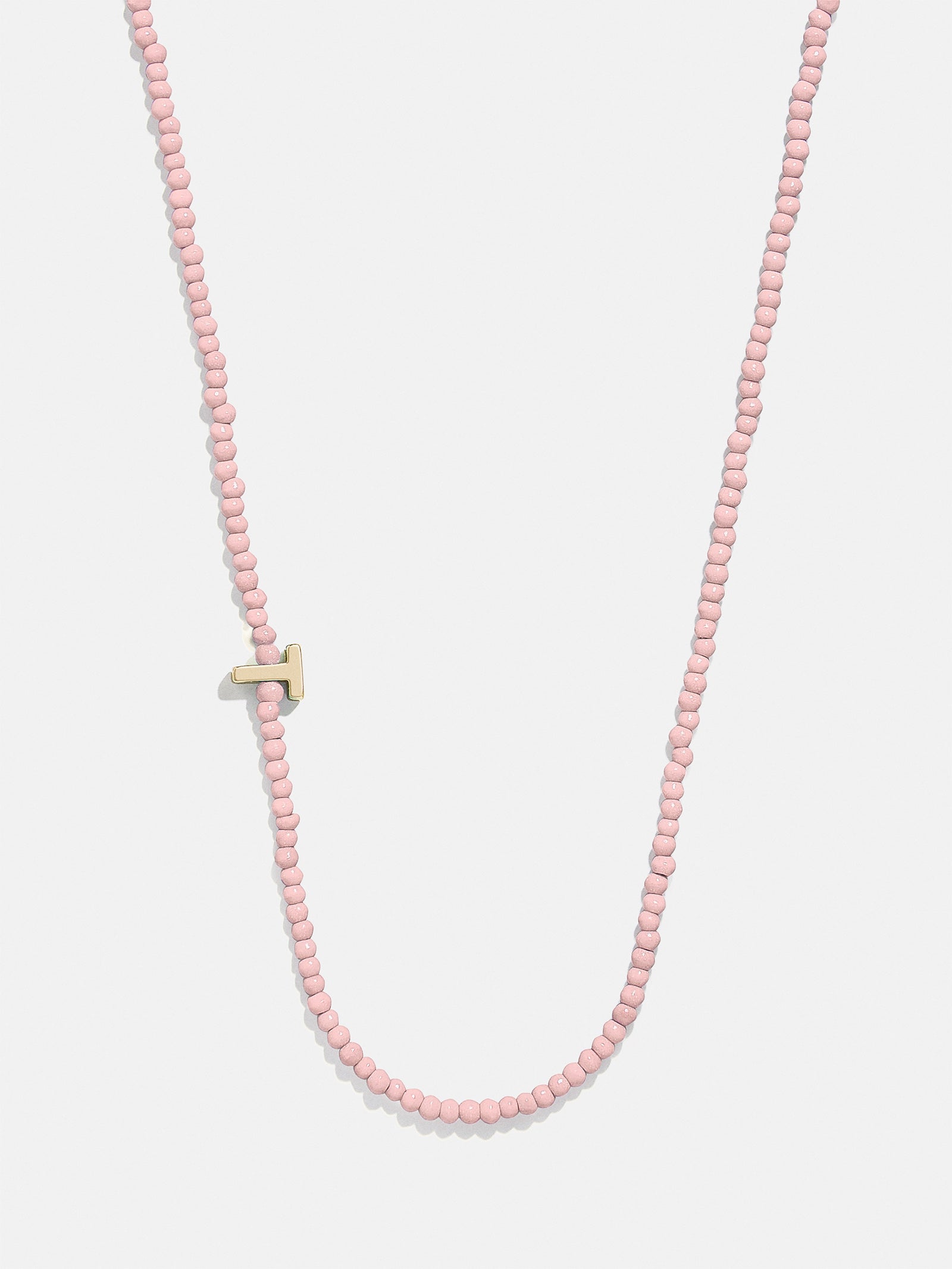 Premium Rose Quartz Initial Necklace - Personalized Gold Letter Charm