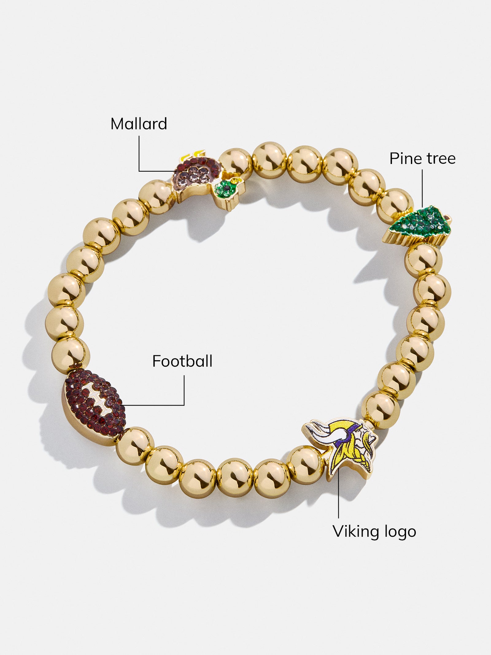 Premium Minnesota Vikings NFL Charm Bracelet - Ultimate Fan Accessory