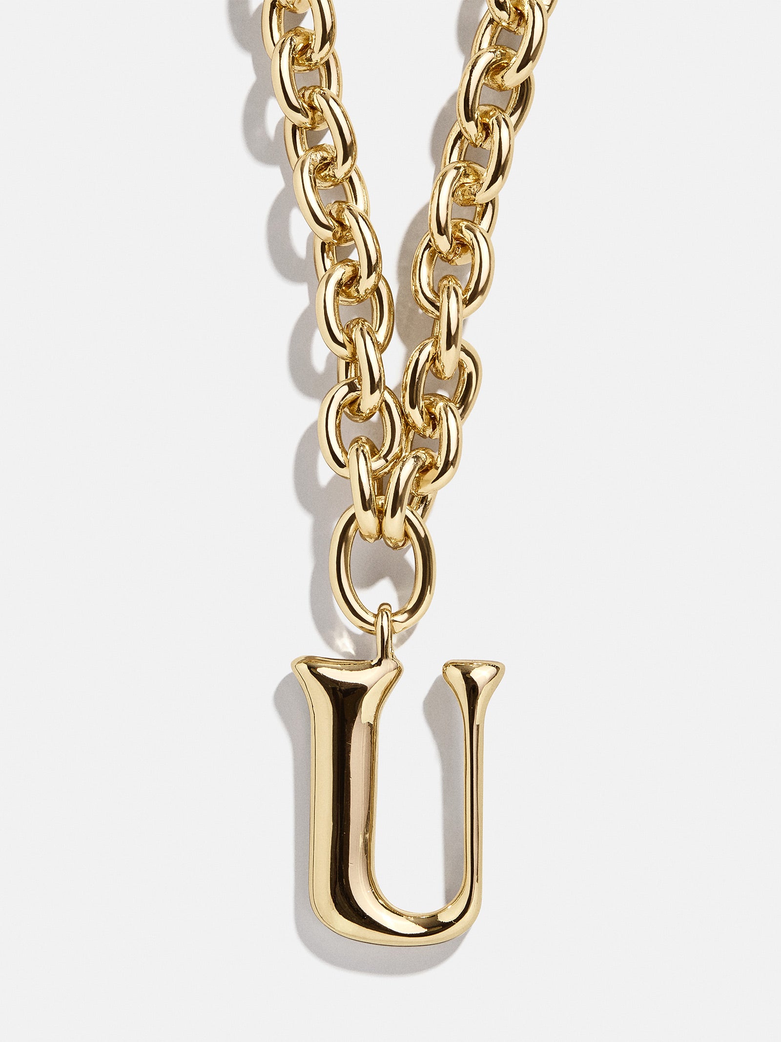 Premium Chunky Charm Initial Necklace - Gold