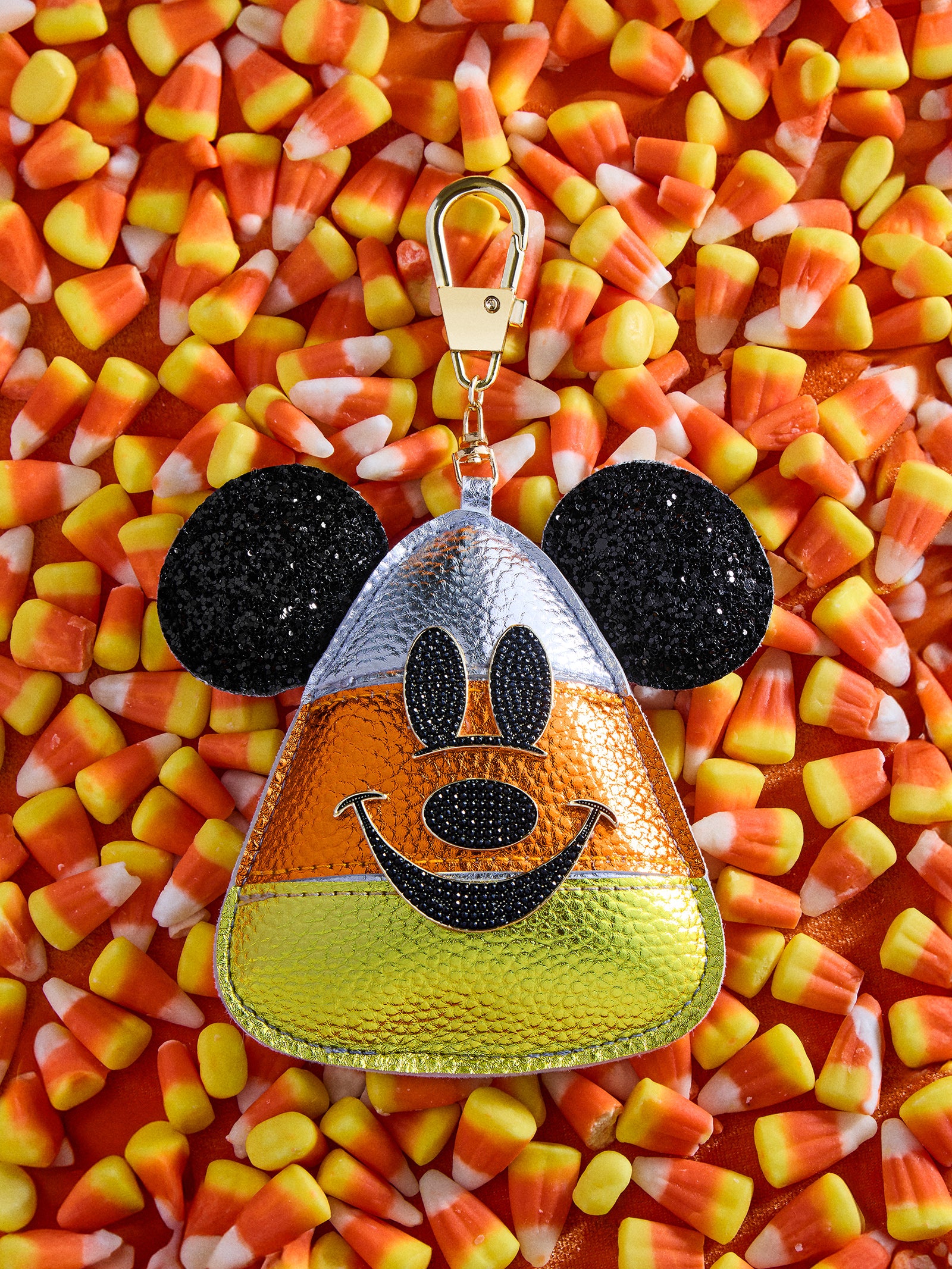 Disney Mickey Mouse Candy Corn Puffy Bag Charm - Halloween Magic Accessory