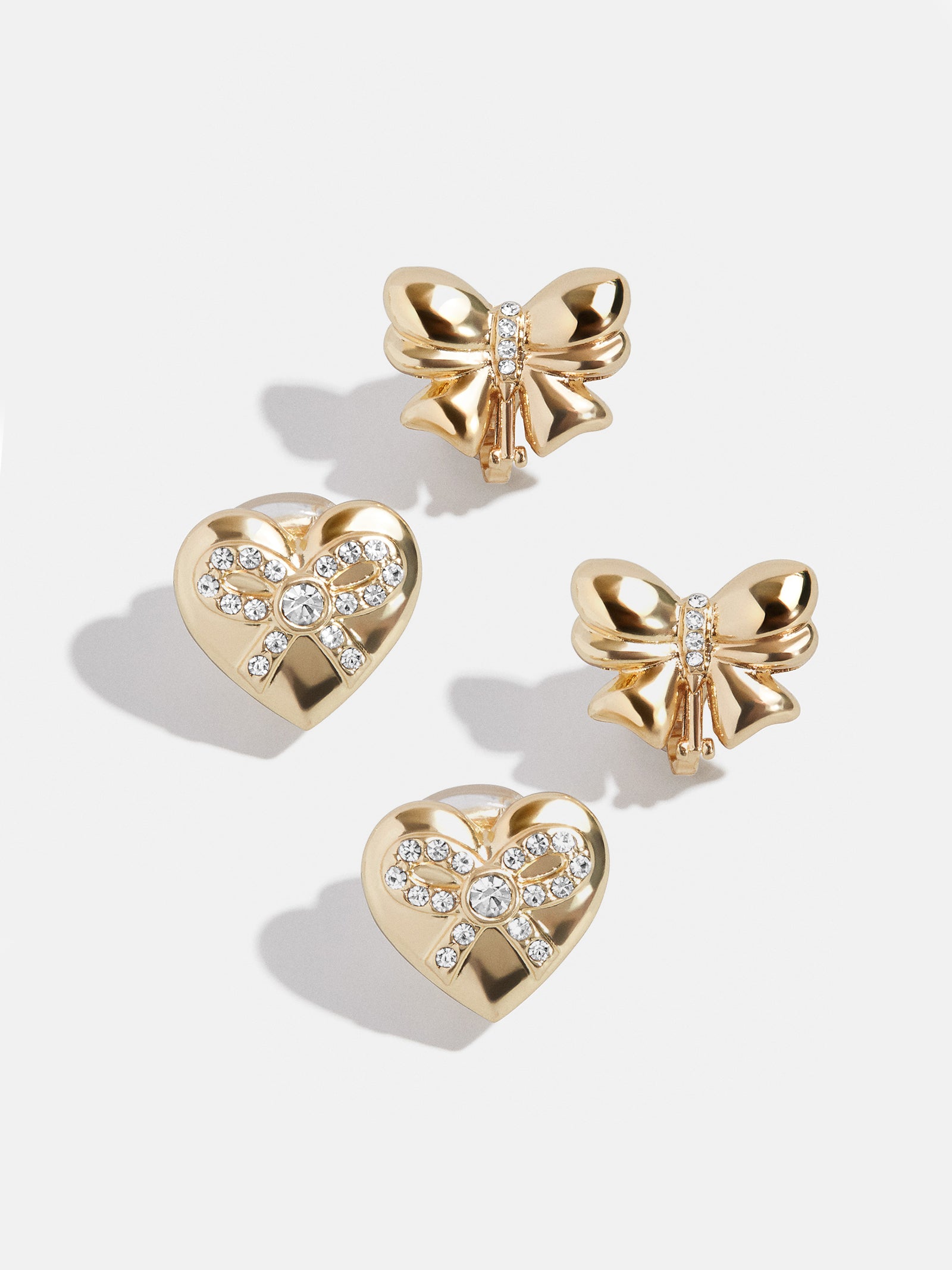 Ultimate Take A Bow Kids' Clip-On Earring Set - Premium Wrapped Heart Design