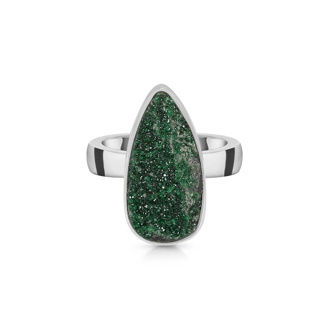 Premium Uvarovite Druzy Statement Ring - UVR-R-5