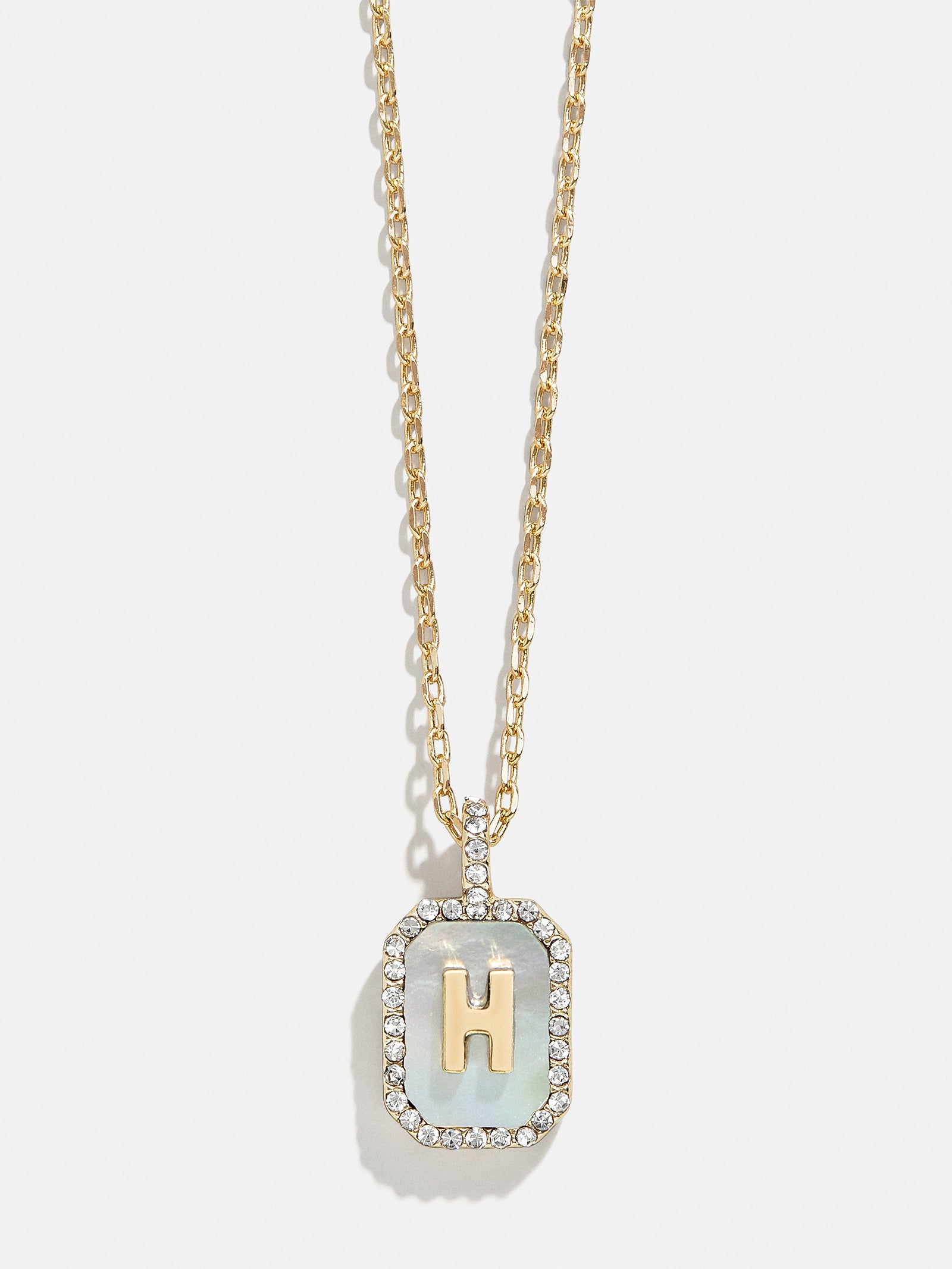 Premium Gold & Dark Mother Of Pearl Initial Necklace - Personalized Elegance