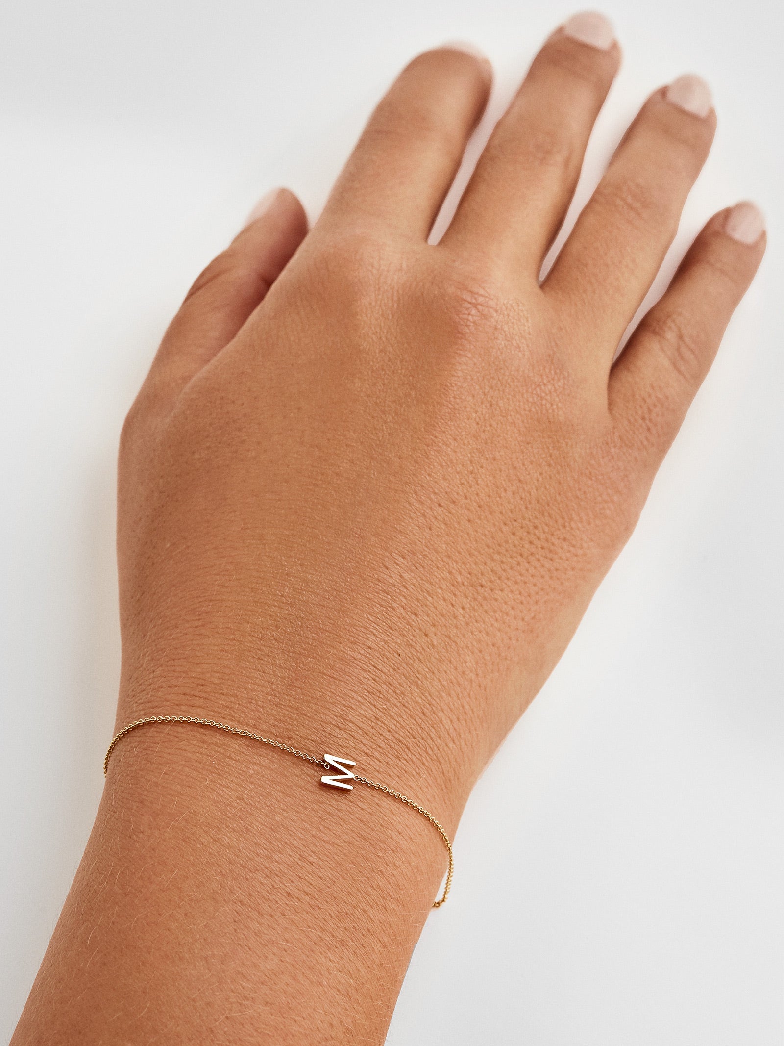 Premium Maya Brenner Mini Initial Bracelet - 14K Gold