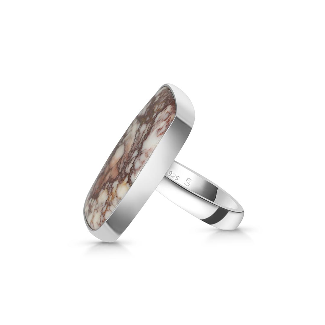 Premium Wild Horse Jasper Adjustable Ring - Unique Octagon Design (WOJ-R-54)