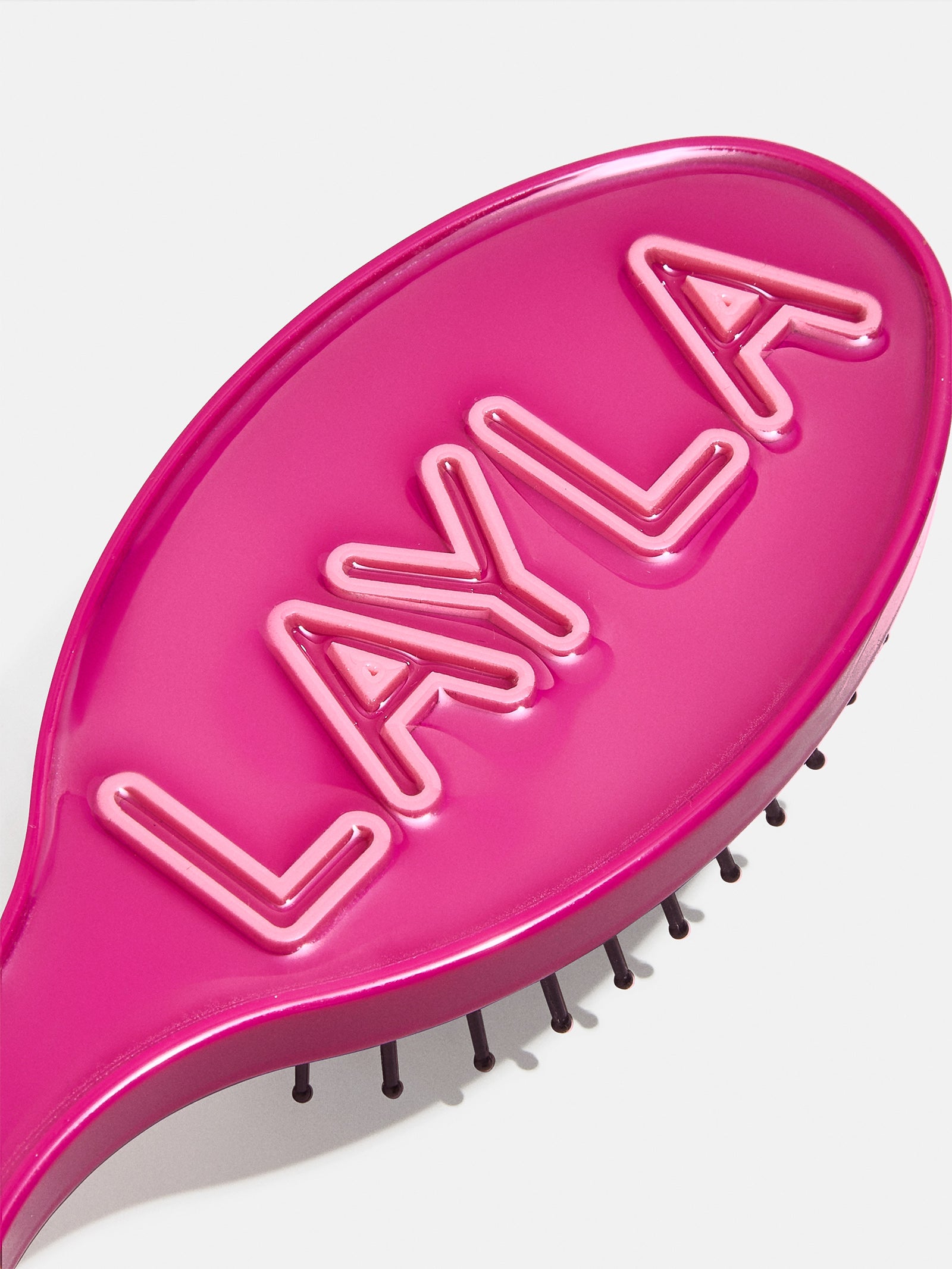 Premium Mini Custom Hair Brush - Magenta & Light Pink | Personalized Gift