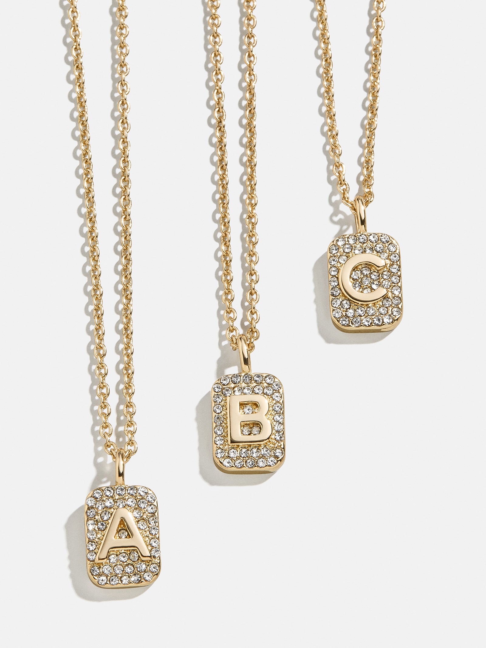 Premium Tina Block Initial Necklace - Gold & Pavé, Personalized Touch