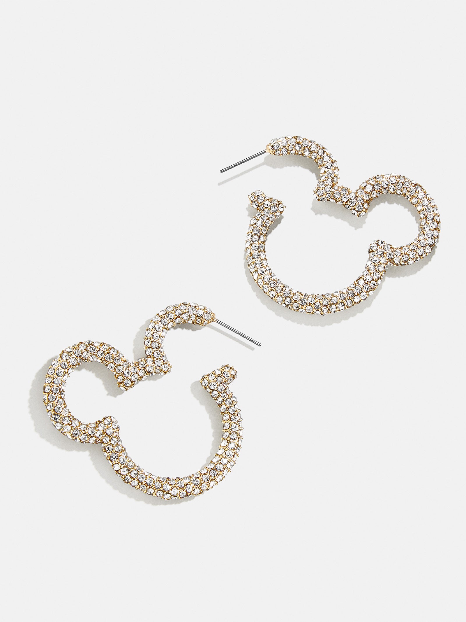 Premium Mickey Mouse Disney Essential Hoop Earrings - Gold & Pavé