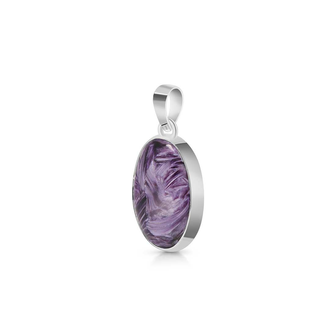 Premium Charoite Statement Pendant - Elegant Purple Jewelry (CHR-P-47)