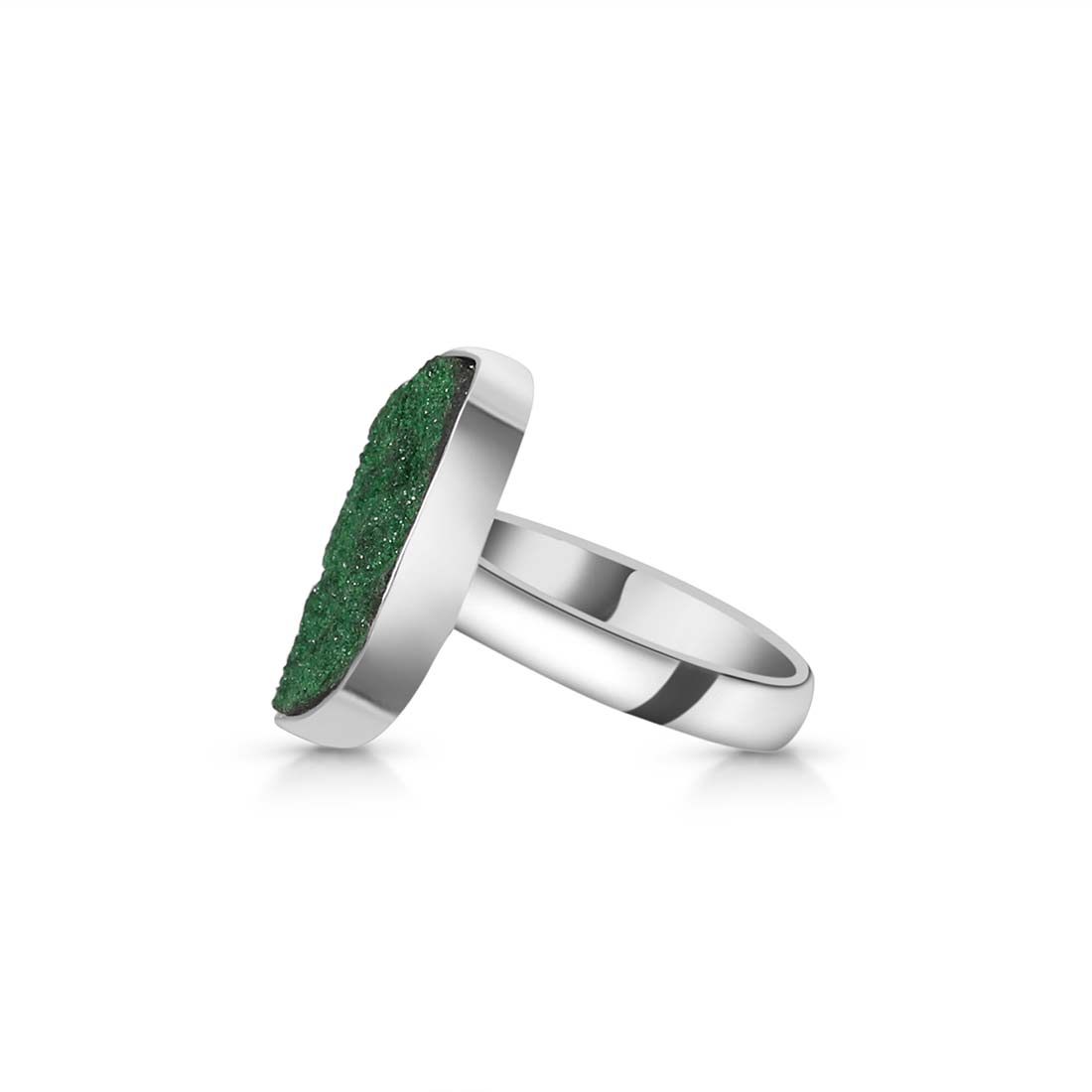 Premium Uvarovite Druzy Statement Ring - UVR-R-30