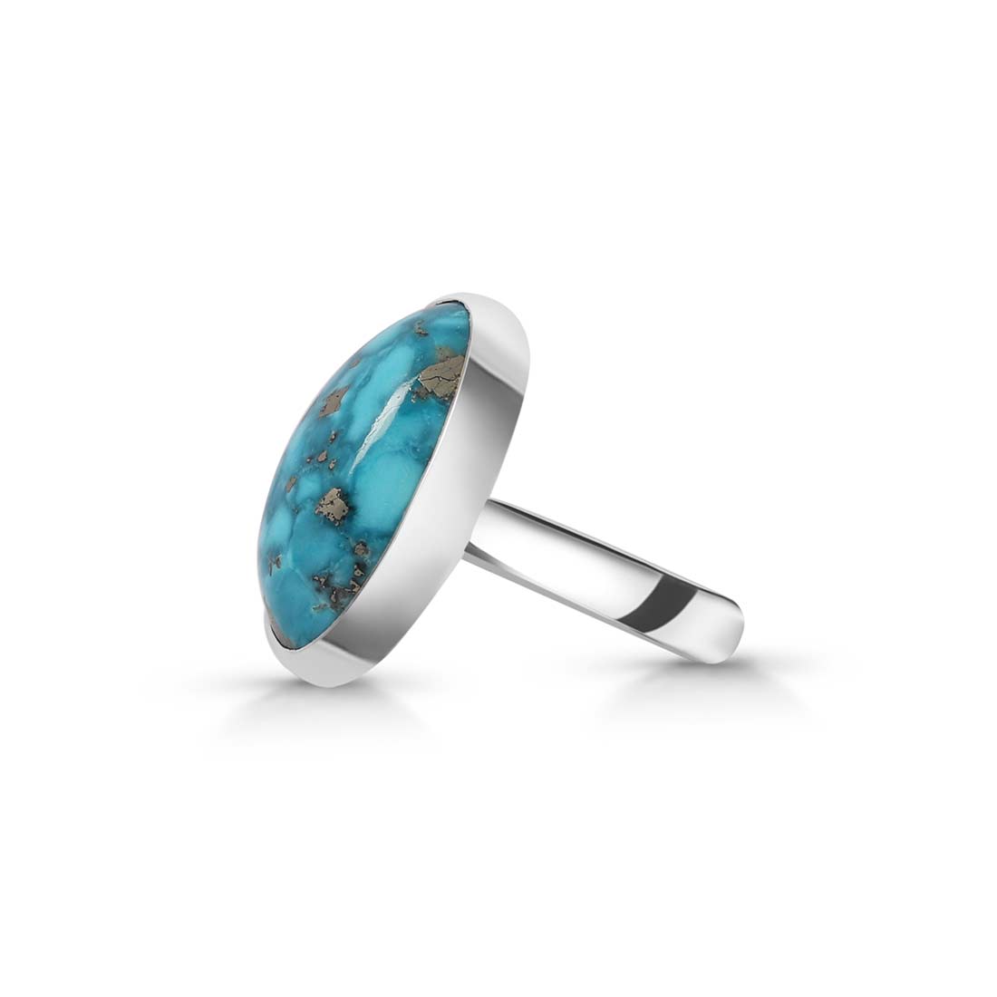 Premium Turquoise Adjustable Ring - TRQ-R-177 | Handmade Sterling Silver Jewelry