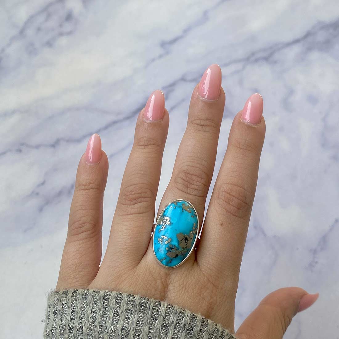 Premium Turquoise Adjustable Statement Ring - TRQ-R-181