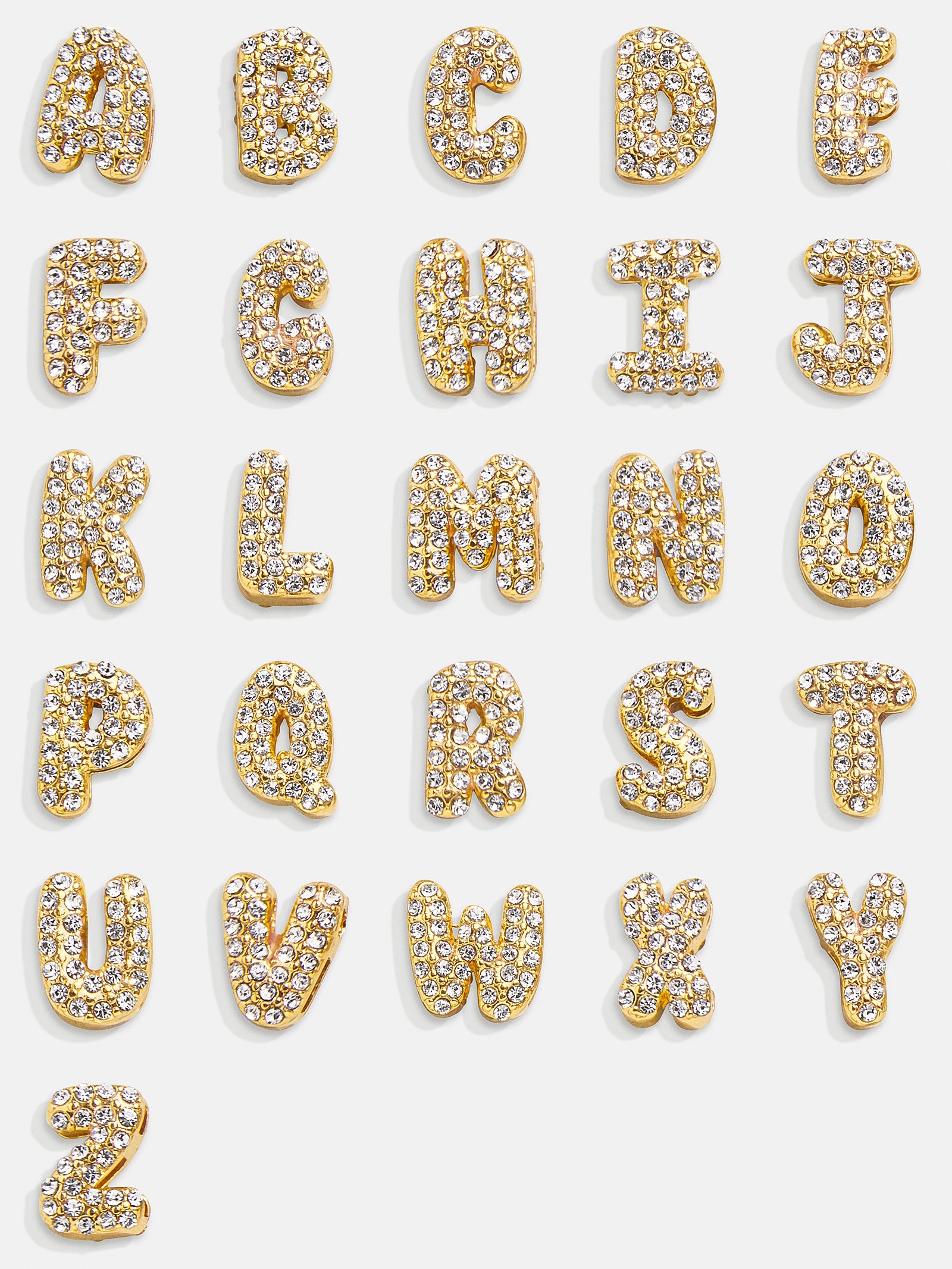 Premium Custom Bubble Letter Necklace - Gold/Pavé