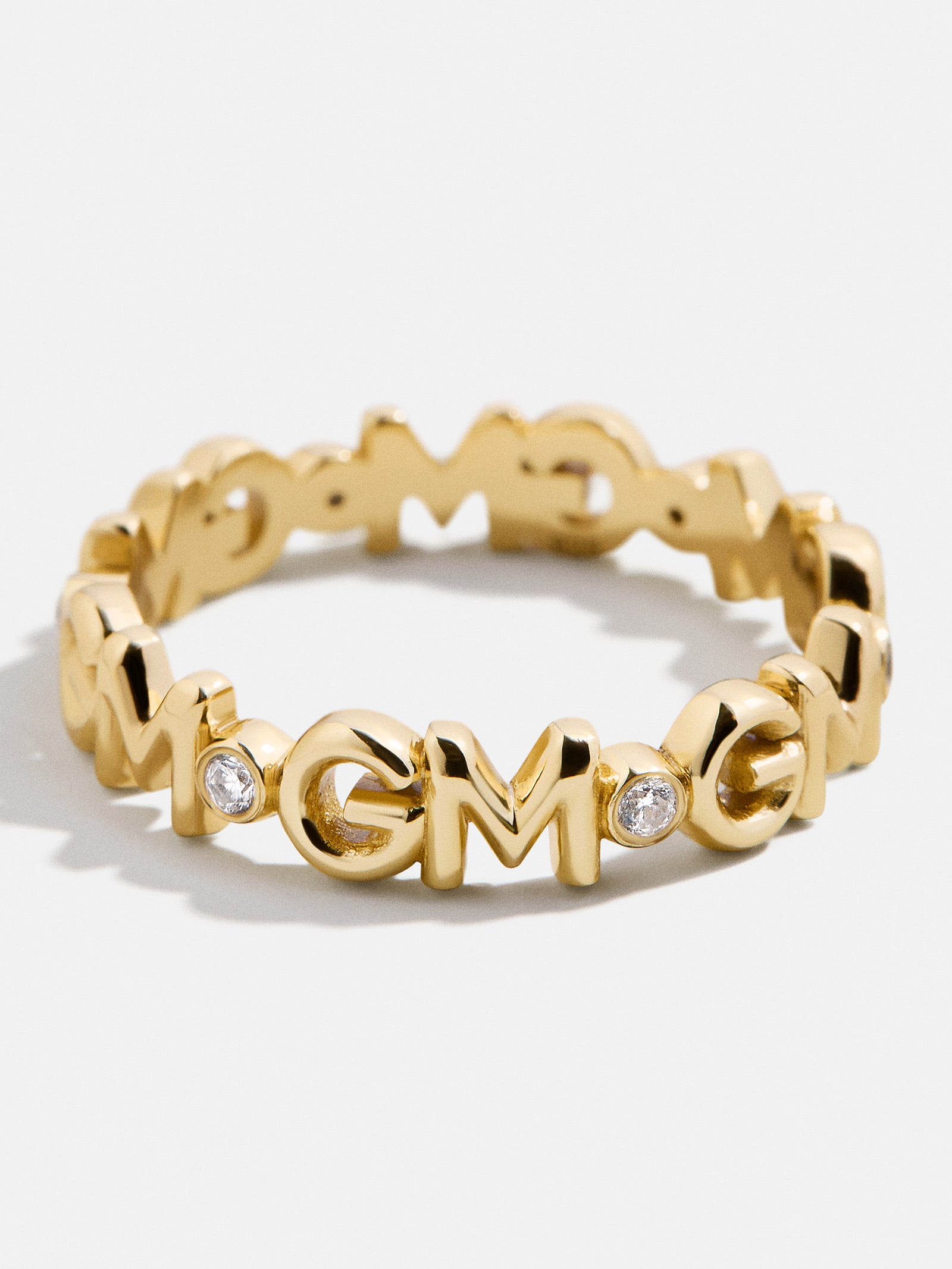 Premium 18K Gold Custom Nameplate Ring - Ultimate Personalization with Pavé Cubic Zirconia