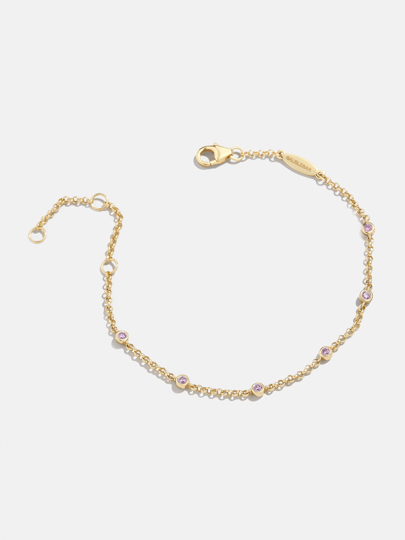 Premium Yasmine 18K Gold Birthstone Bracelet - Light Amethyst | Ultimate Style Upgrade