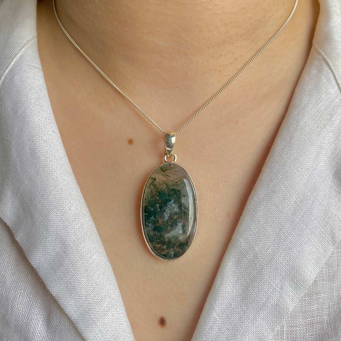 Premium Moss Agate Pendant - Ultimate Elegance (MOA-P-5)