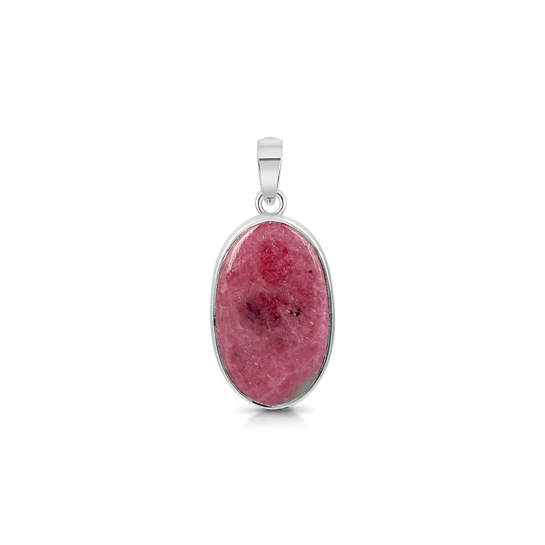 Premium Pink Ruby Zoisite Silver Pendant - Elegant Statement Jewelry