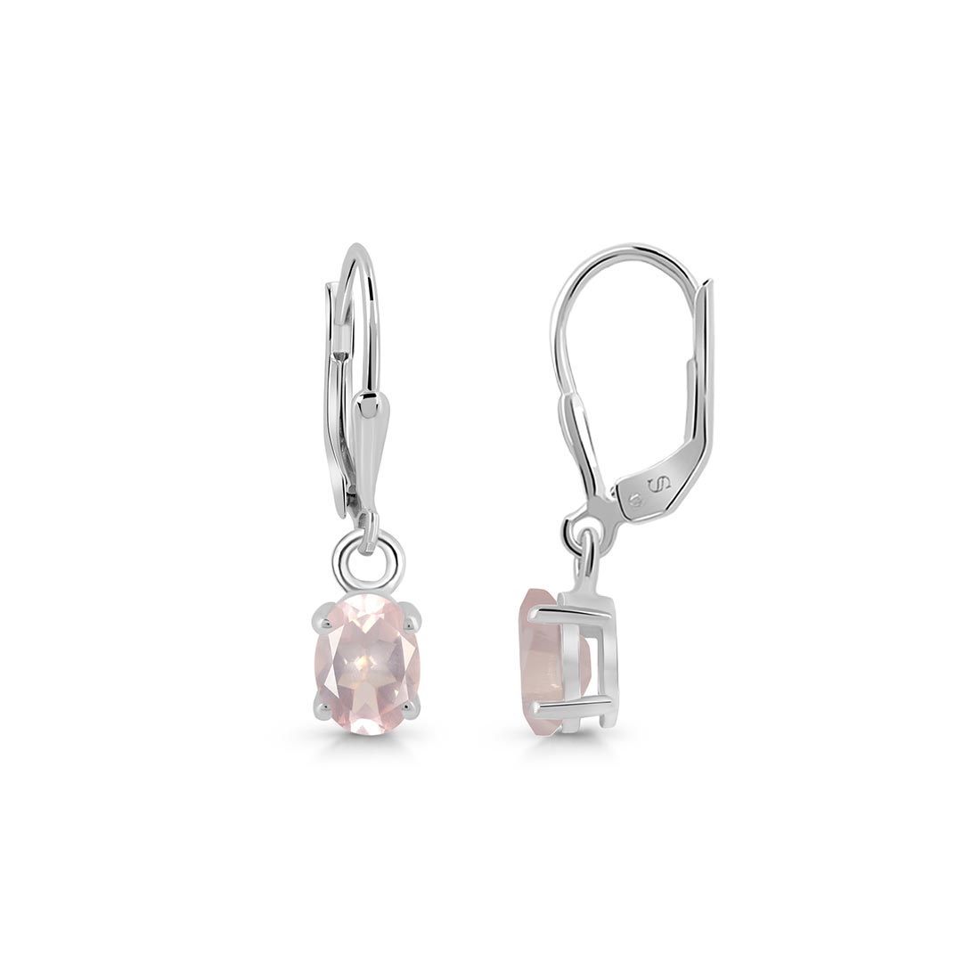 Premium Rose Quartz Leverback Earrings - Elegant & Calming (RSQ-SE-670)