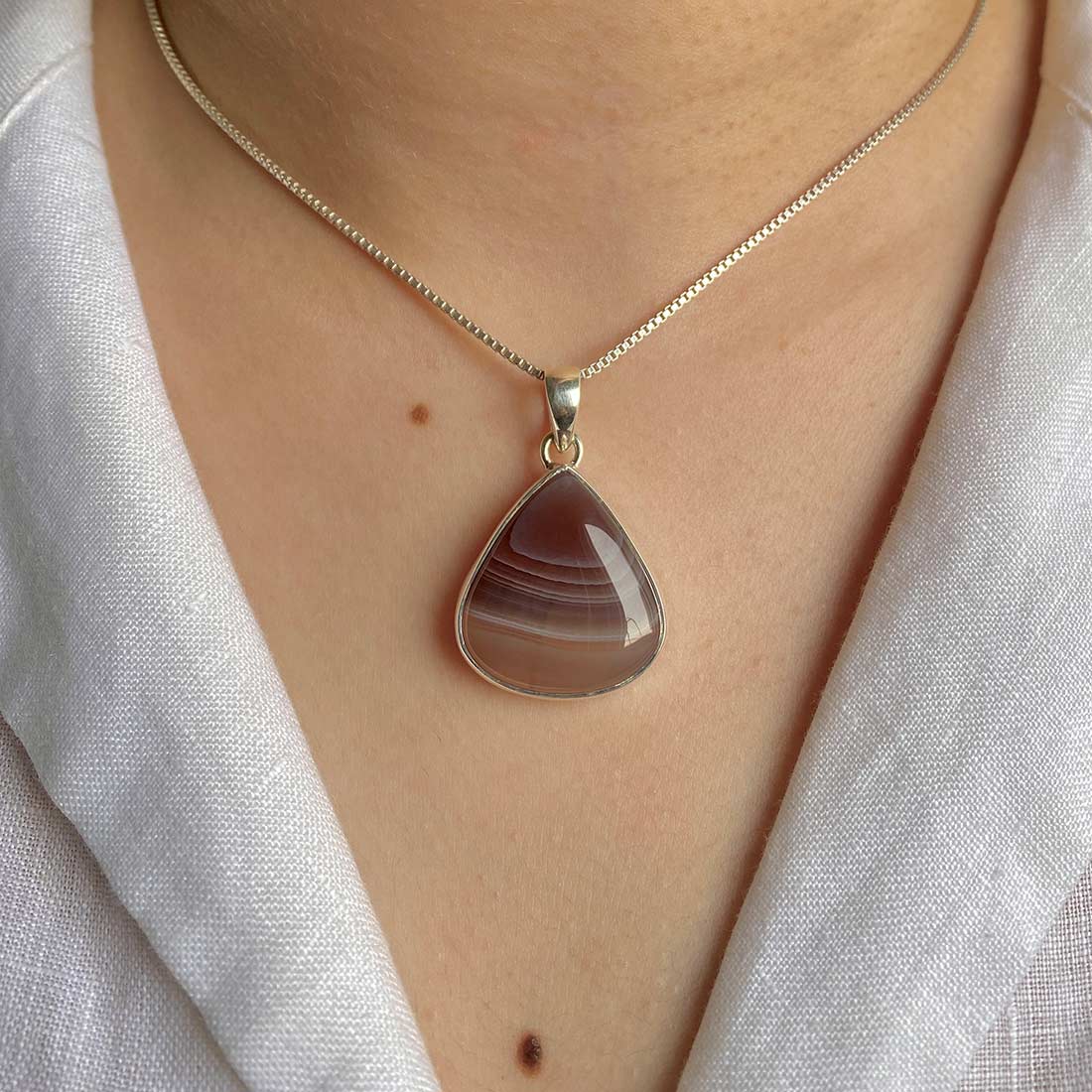 Premium Botswana Agate Statement Pendant - Sagacia Jewelry (RBA-P-29)