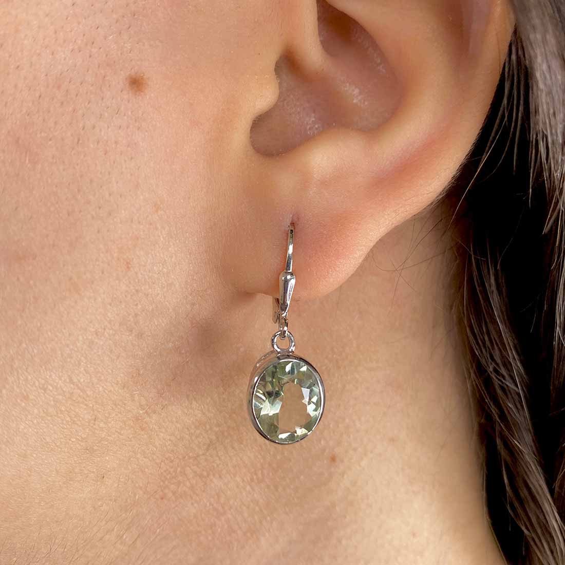 Premium Green Amethyst Leverback Earrings - Elegant & Healing Jewelry