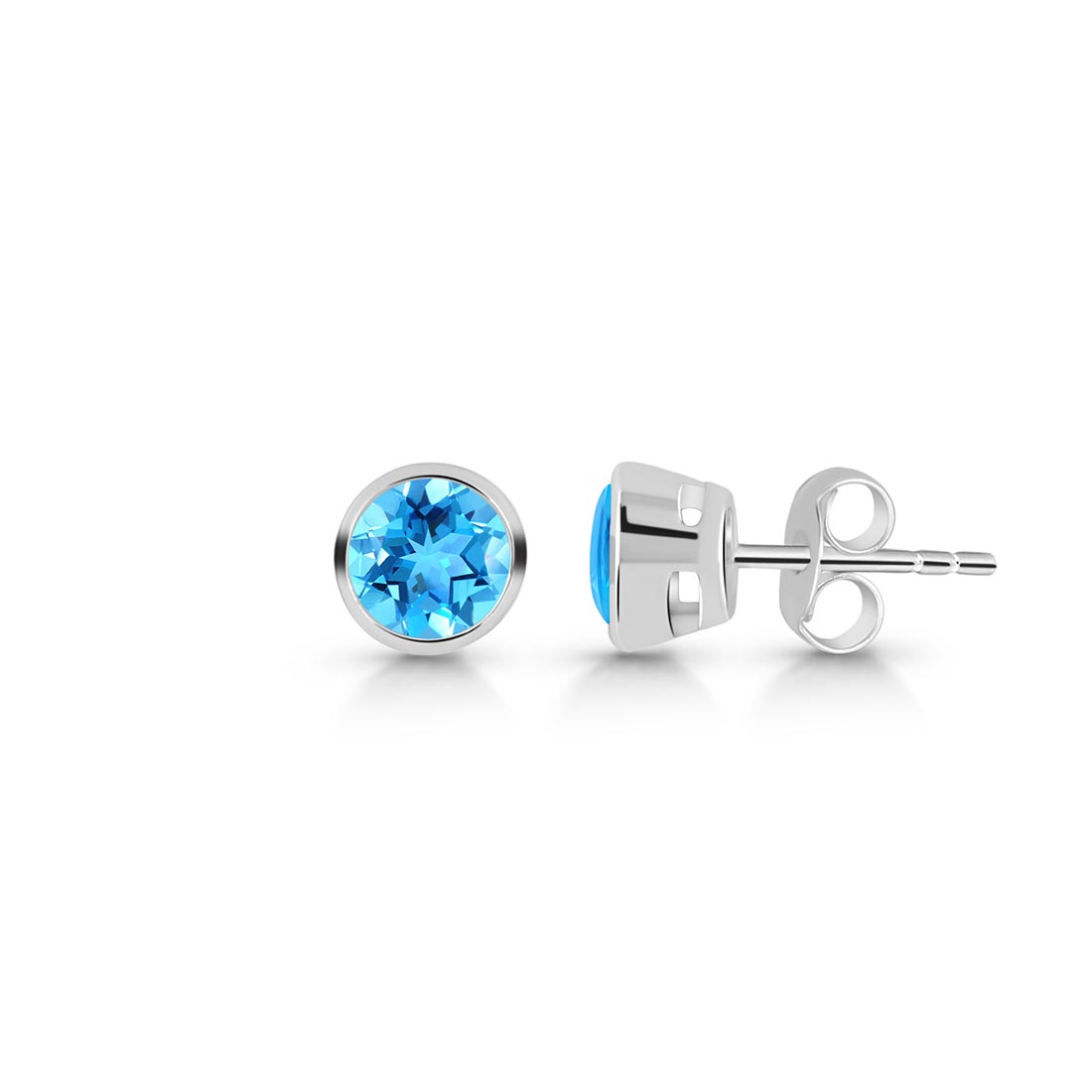 Premium Swiss Blue Topaz Stud Earrings - Ultimate Elegance (SBTZ-SE-1425)