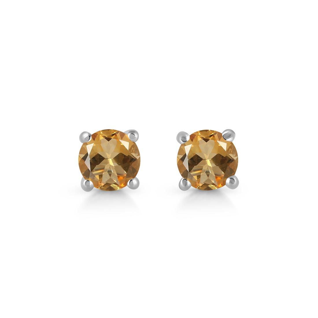 Premium Citrine Stud Earrings - Elegant 925 Sterling Silver (CIT-SE-1023)