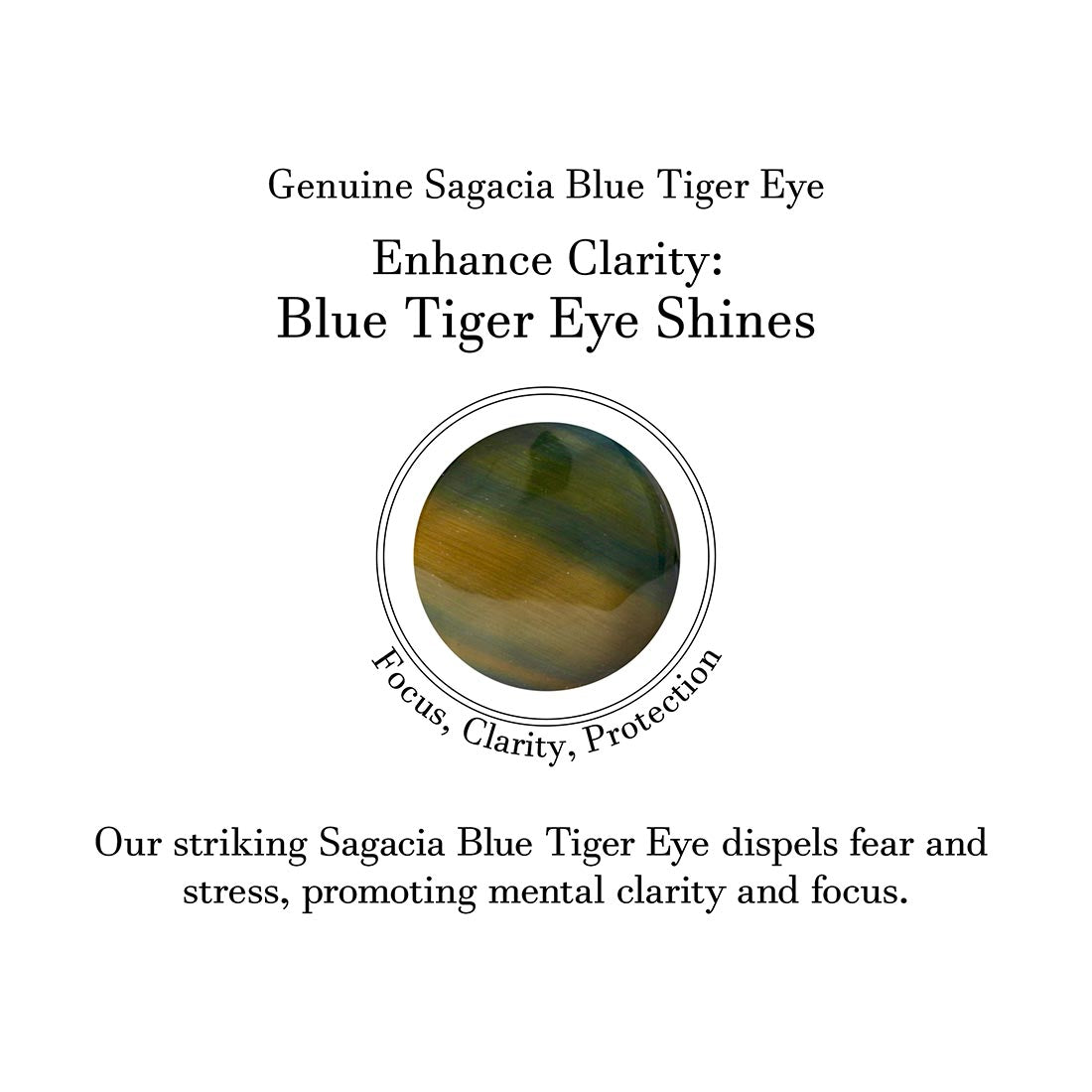 Premium Blue Tiger Eye Silver Pendant - BTE-P-12