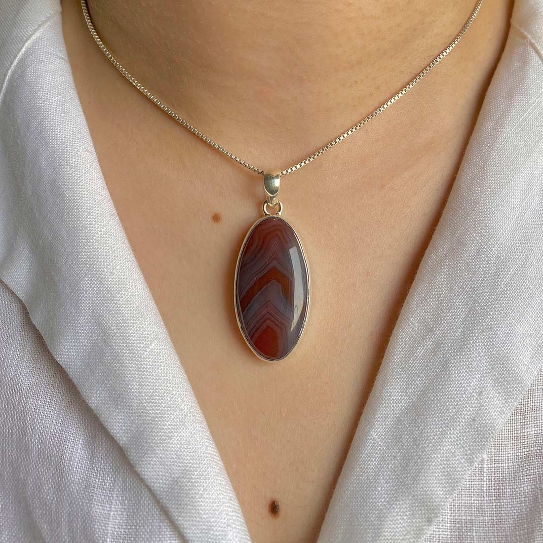 Premium Botswana Agate Pendant - Ultimate Emotional Healing Jewelry