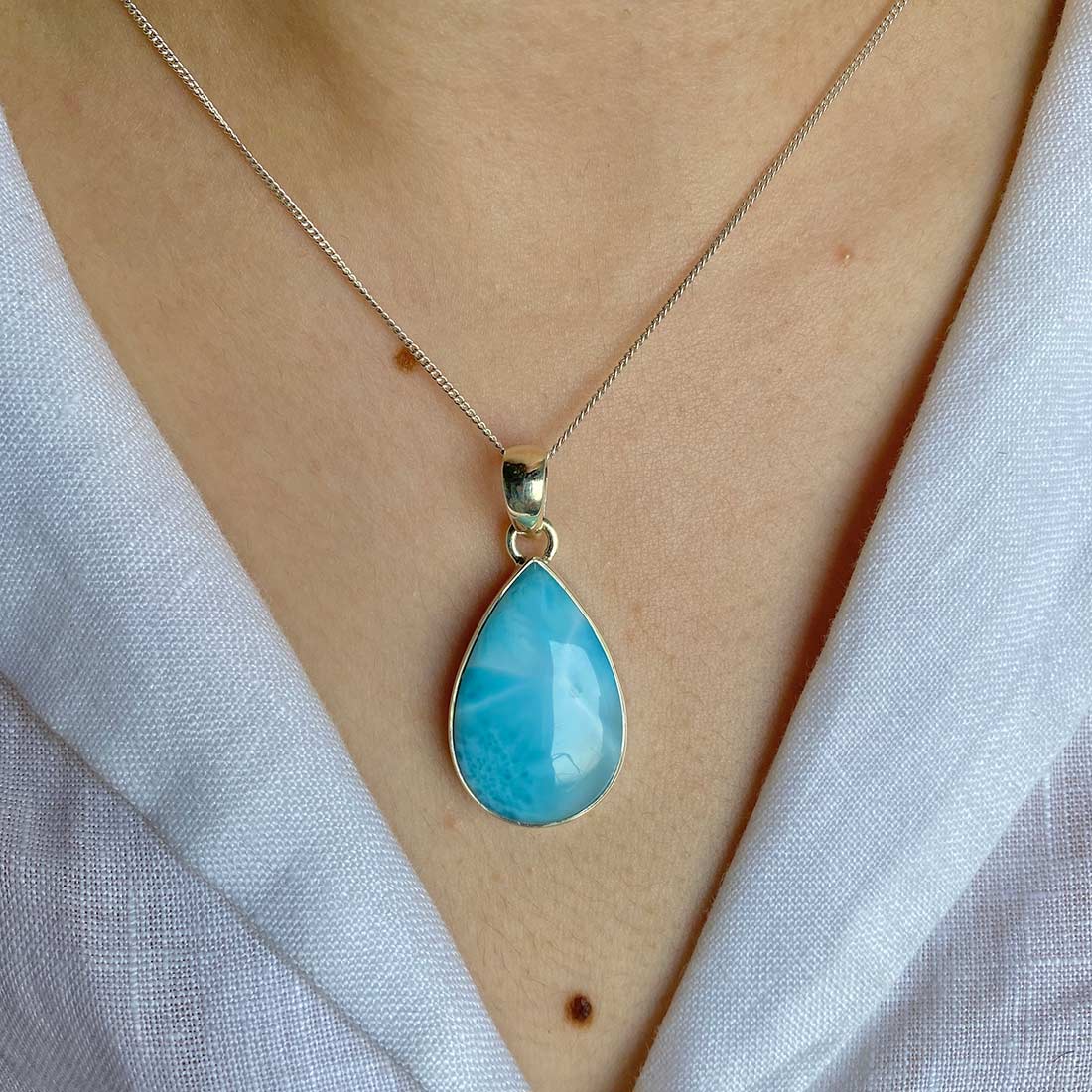 Premium Larimar Pendant - Ultimate Healing Jewelry