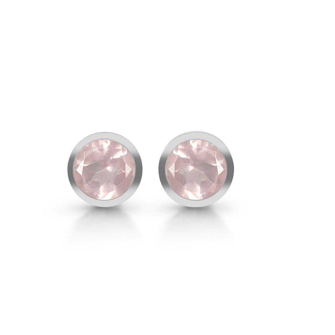 Premium Rose Quartz Stud Earrings - Ultimate Elegance (RSQ-SE-1426)