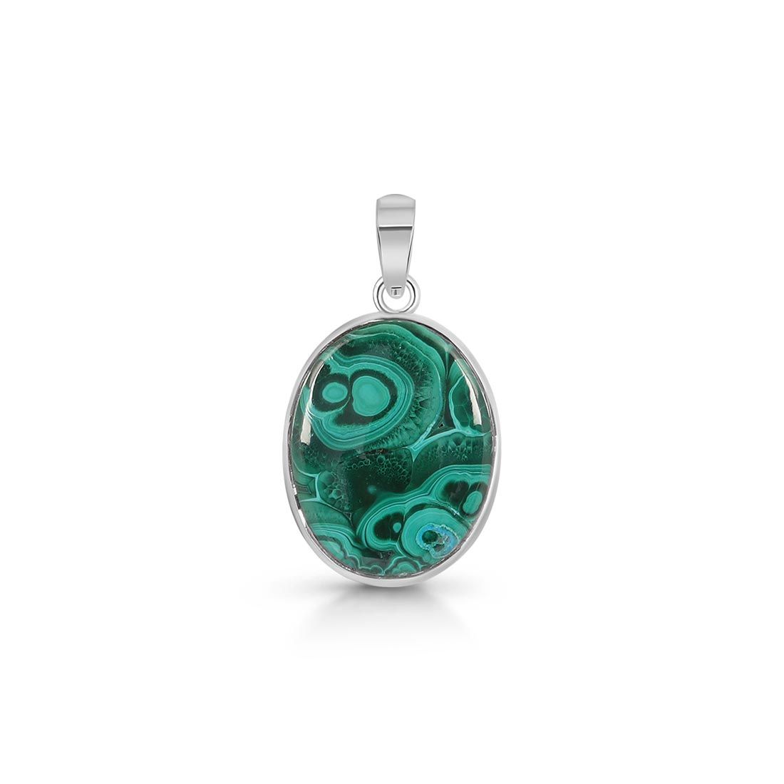 Premium Malachite Statement Pendant - Elegant Oval Design (MLC-P-17)