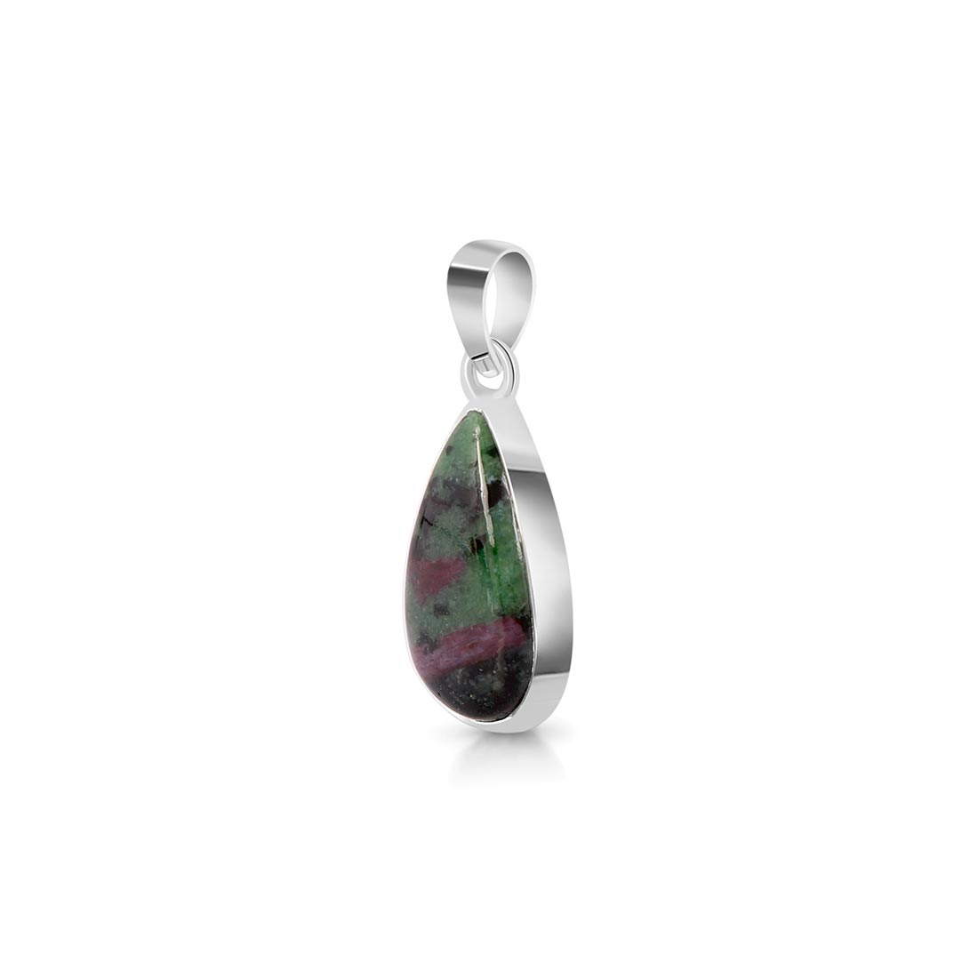 Premium Ruby Zoisite Pendant - Elegant Sterling Silver Jewelry