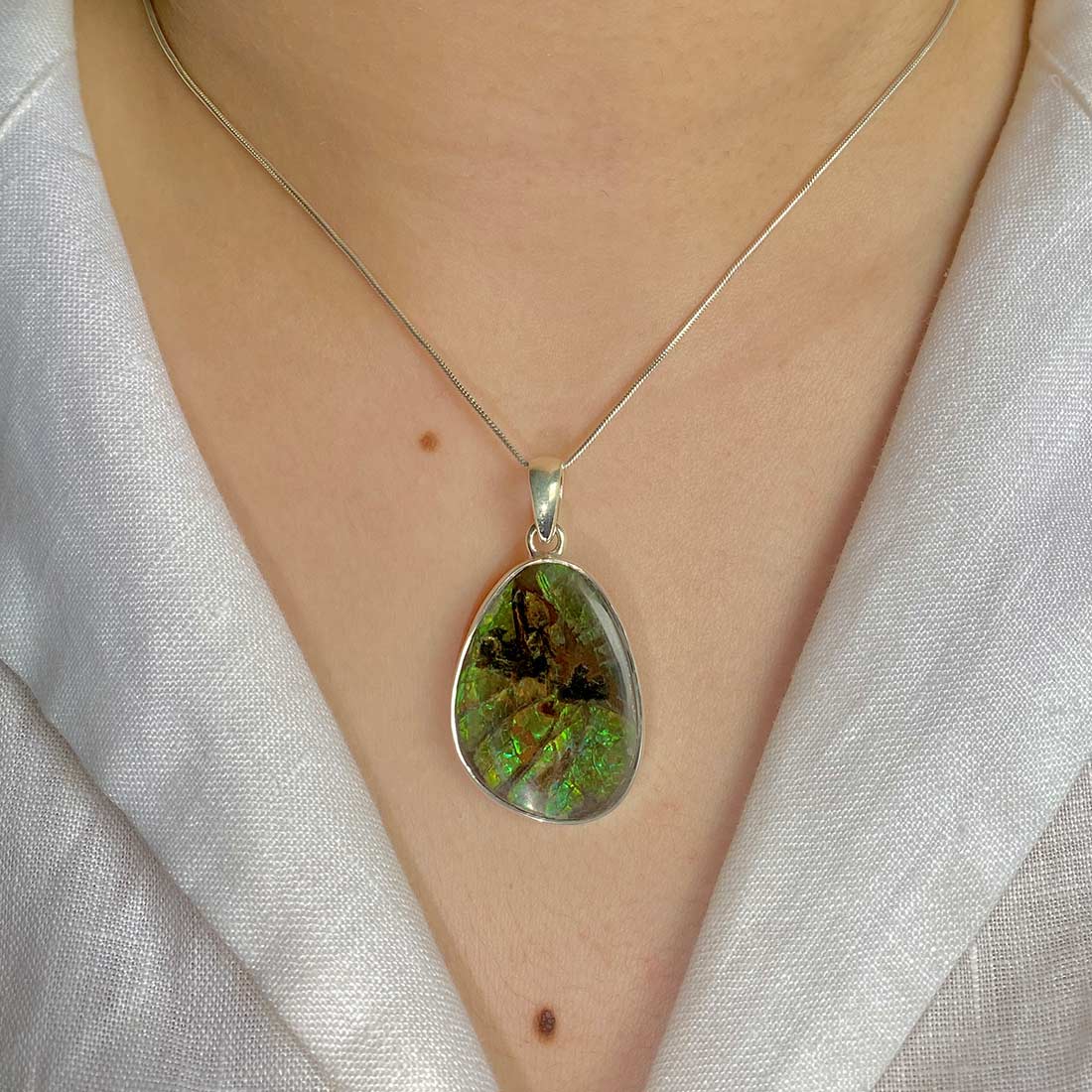 Premium Ammolite Statement Pendant - AML-P-24