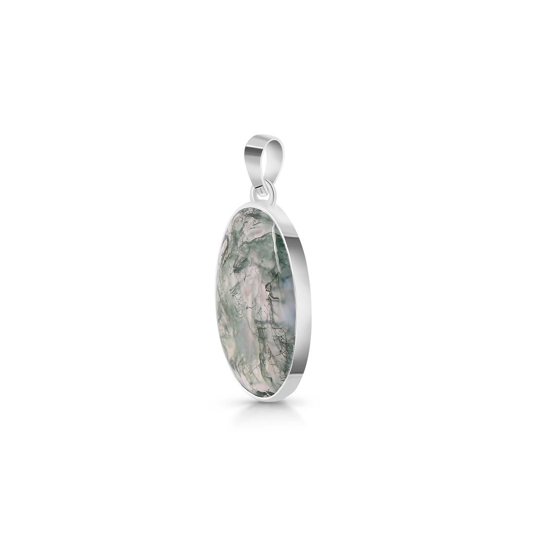 Premium Moss Agate Pendant - Elegant Nature-Inspired Jewelry