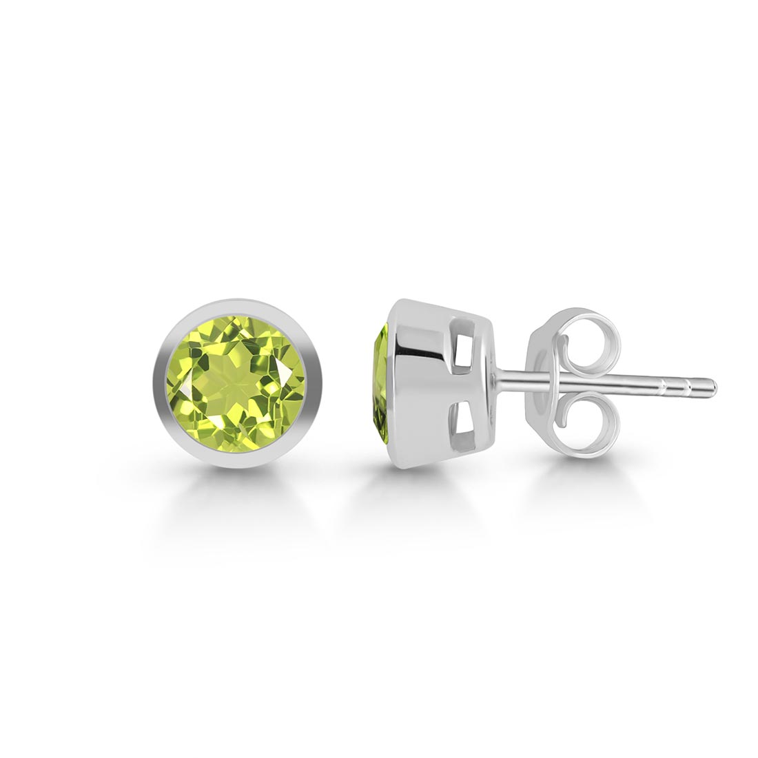 Premium Dainty Peridot Stud Earrings - Elegant Green Gemstone Jewelry