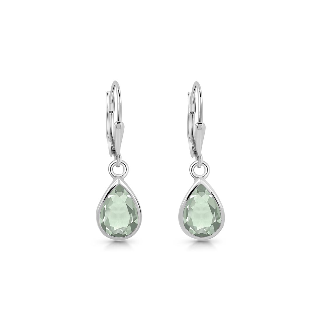 Premium Green Amethyst Leverback Earrings - Elegant & Healing