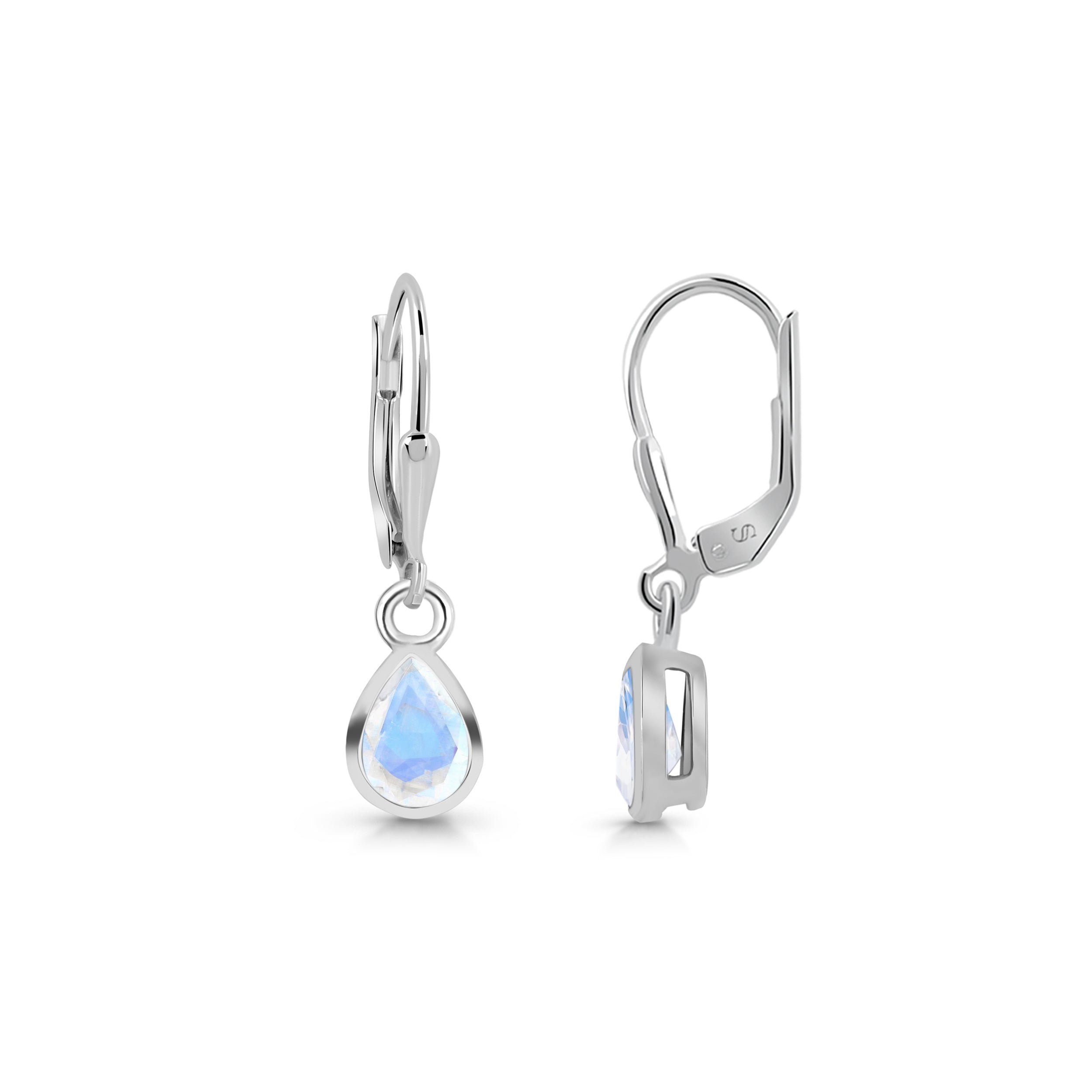 Premium Moonstone Leverback Earrings - Elegant & Timeless (RBM-SE-1317)