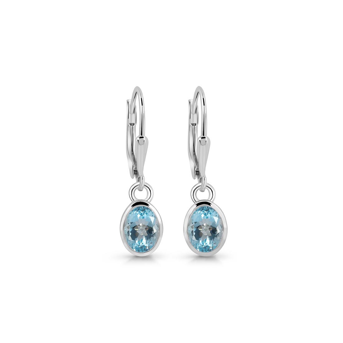 Premium Blue Topaz Leverback Earrings - Ultimate Elegance (BTZ-SE-1316)